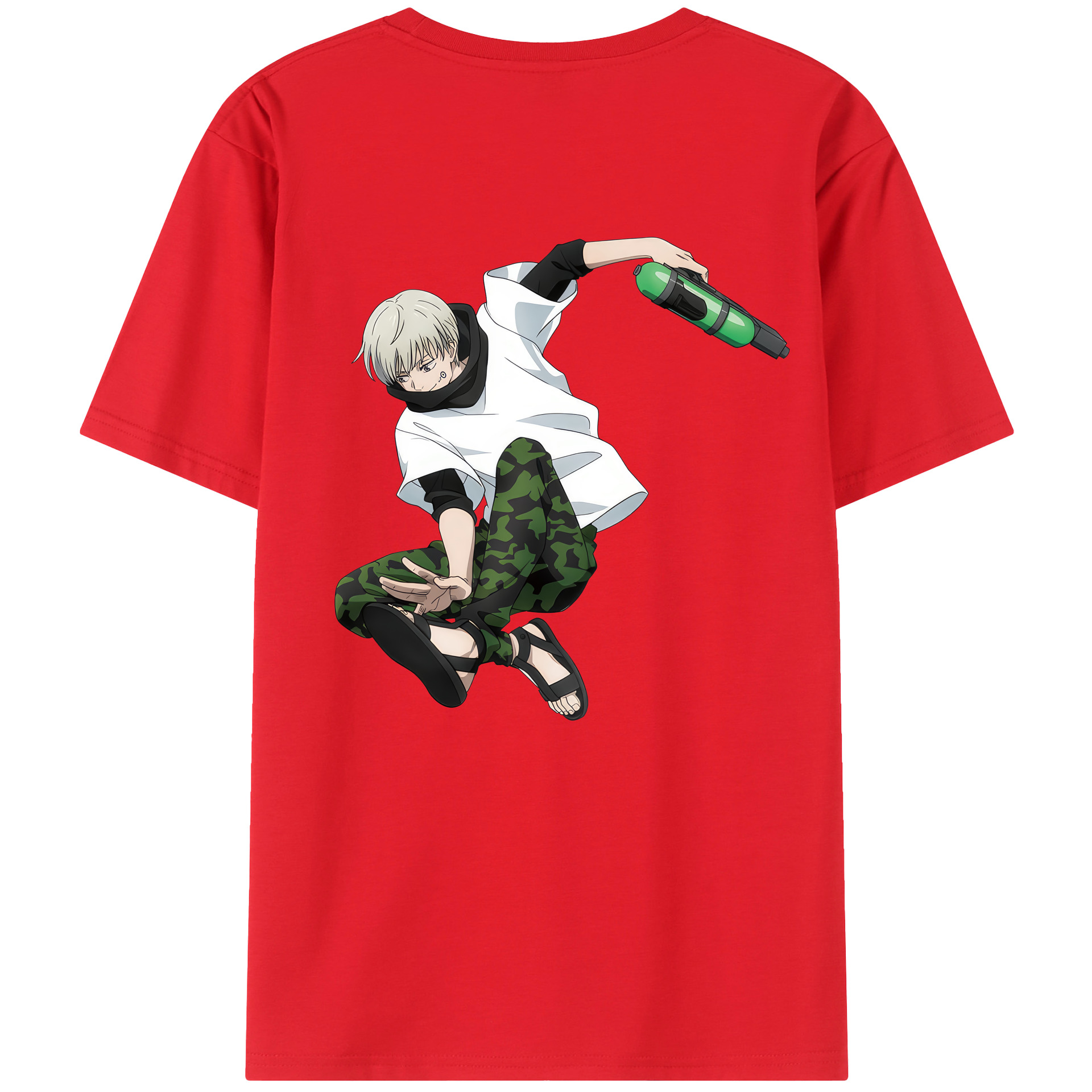 （画像用） 呪術廻戦 Jujutsu Kaisen 綿100％ メンズ半袖Tシャツ（バックプリント） 通気性