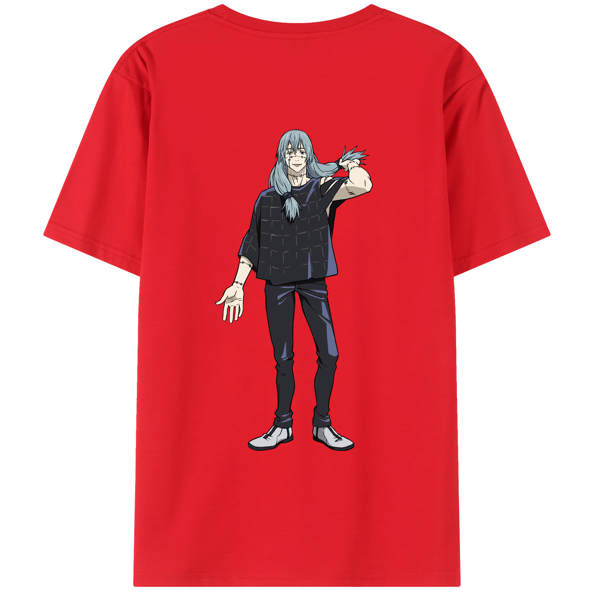 （画像用） 呪術廻戦 Jujutsu Kaisen 綿100％ メンズ半袖Tシャツ（バックプリント） 通気性