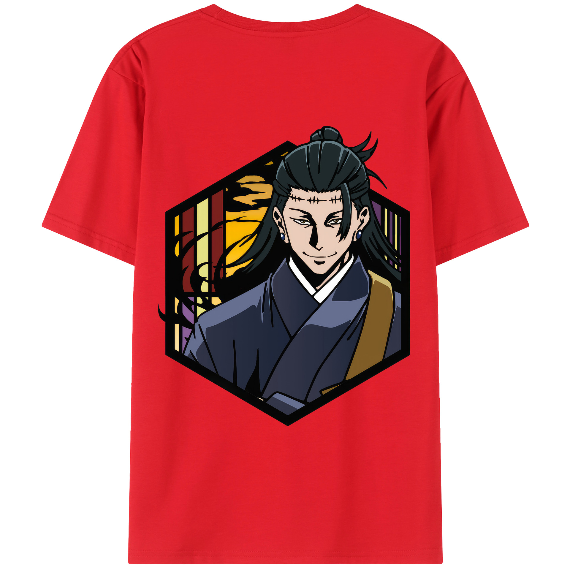 （画像用） 呪術廻戦 Jujutsu Kaisen 綿100％ メンズ半袖Tシャツ（バックプリント） 通気性
