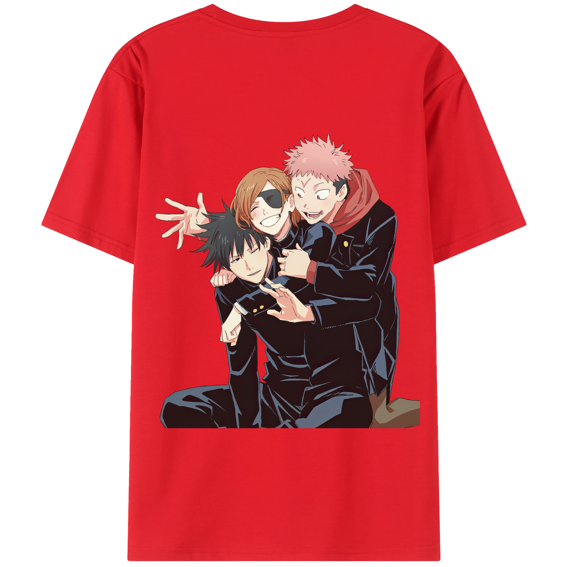 （画像用） 呪術廻戦 Jujutsu Kaisen 綿100％ メンズ半袖Tシャツ（バックプリント） 通気性