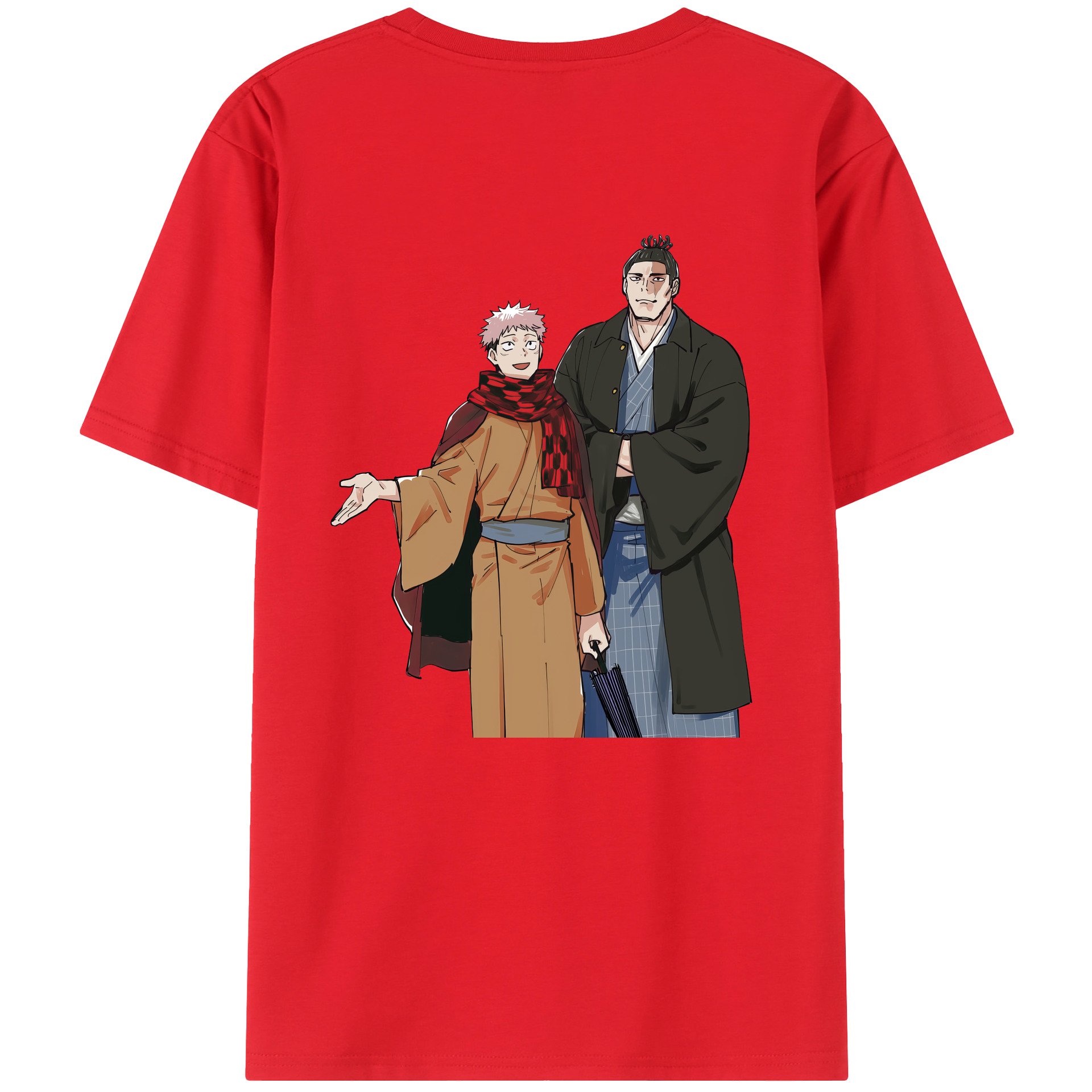 （画像用） 呪術廻戦 Jujutsu Kaisen 綿100％ メンズ半袖Tシャツ（バックプリント） 通気性