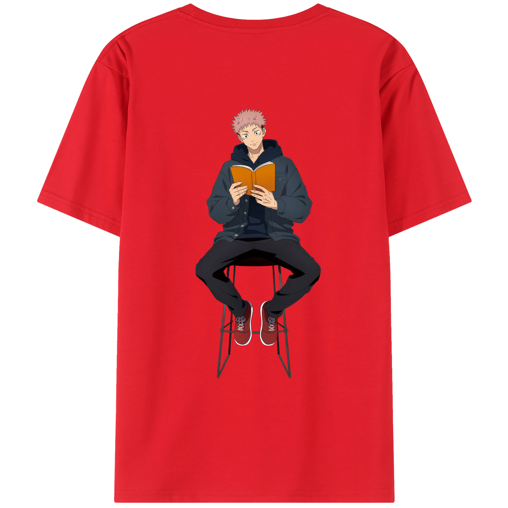 （画像用） 呪術廻戦 Jujutsu Kaisen 綿100％ メンズ半袖Tシャツ（バックプリント） 通気性