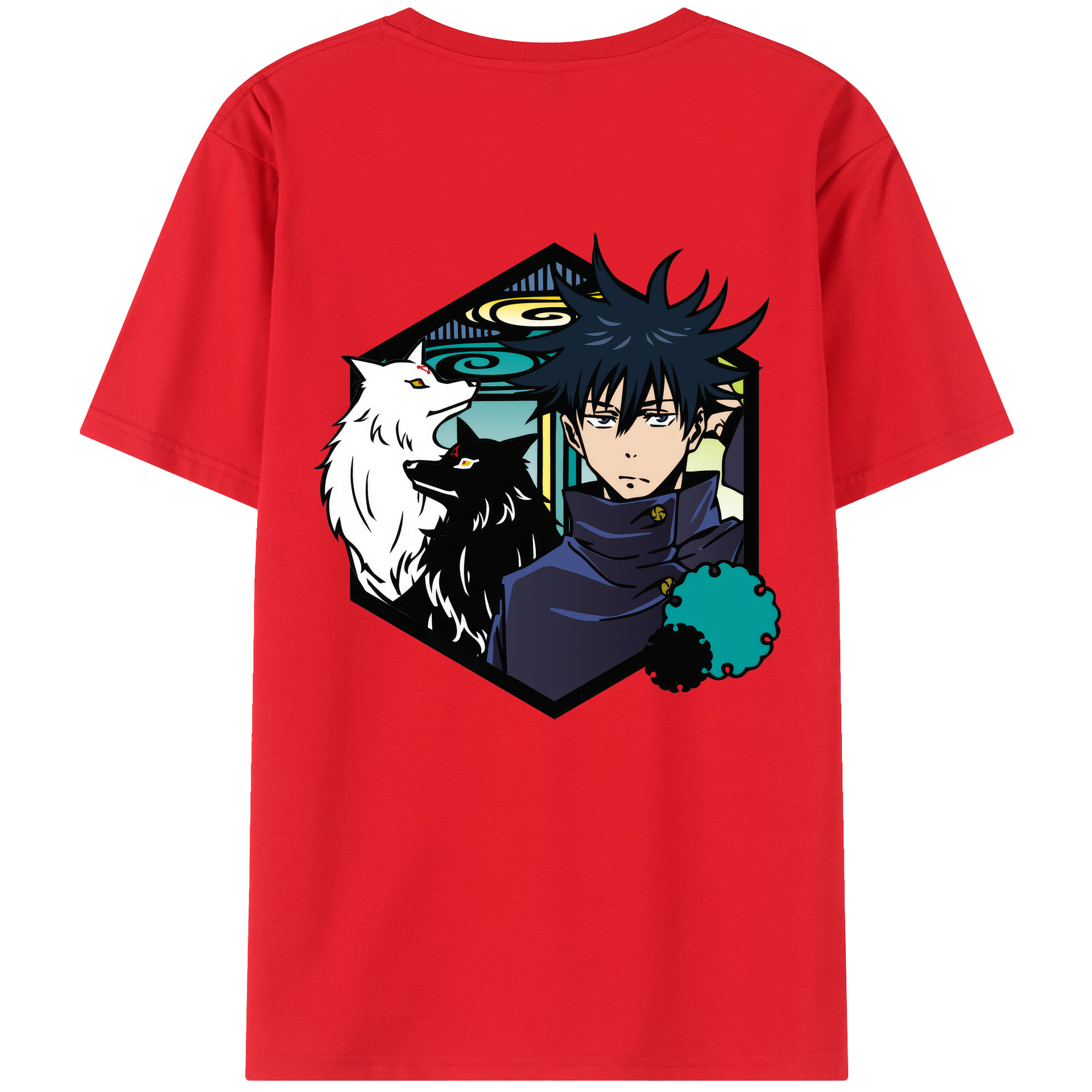 （画像用） 呪術廻戦 Jujutsu Kaisen 綿100％ メンズ半袖Tシャツ（バックプリント） 通気性