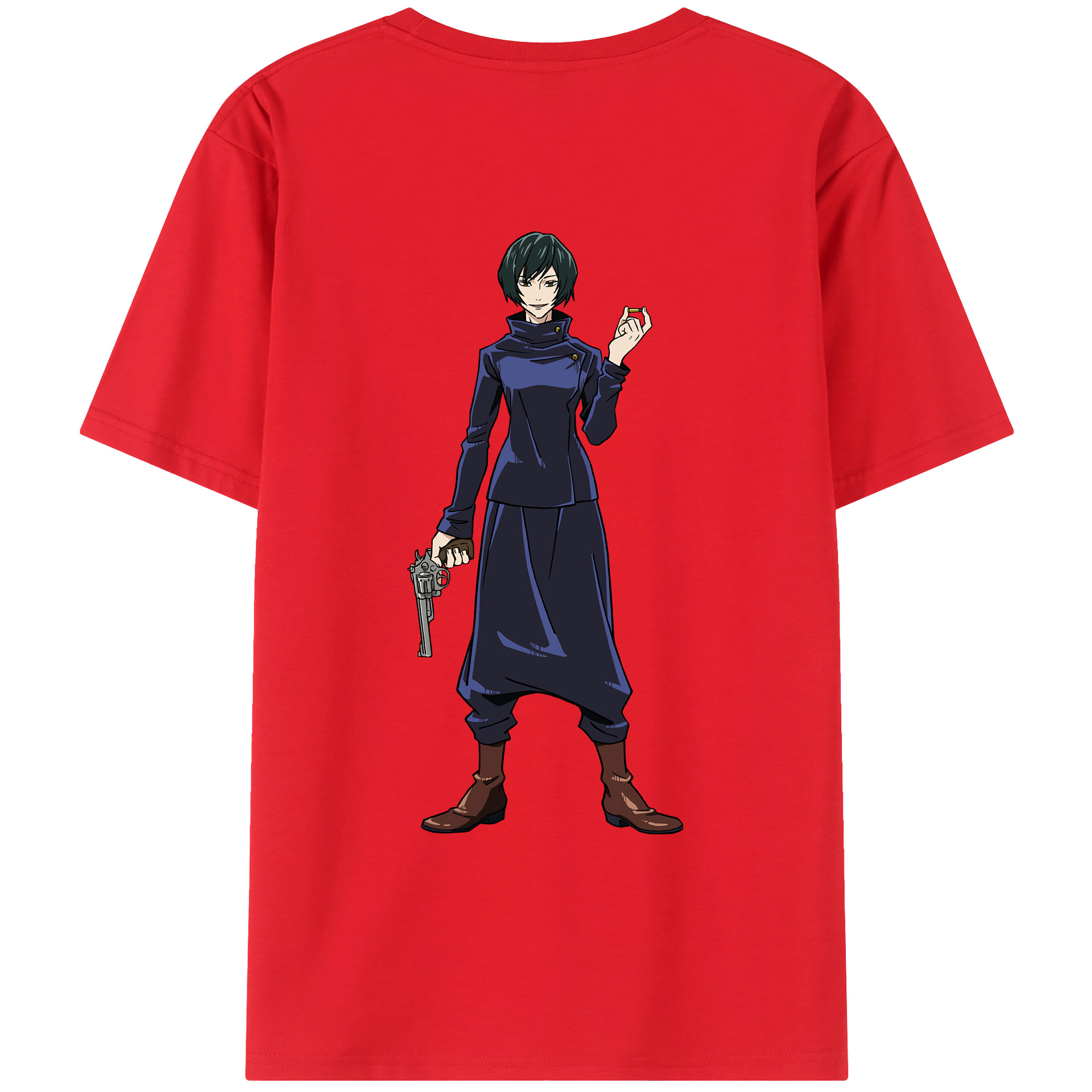 （画像用） 呪術廻戦 Jujutsu Kaisen 綿100％ メンズ半袖Tシャツ（バックプリント） 通気性