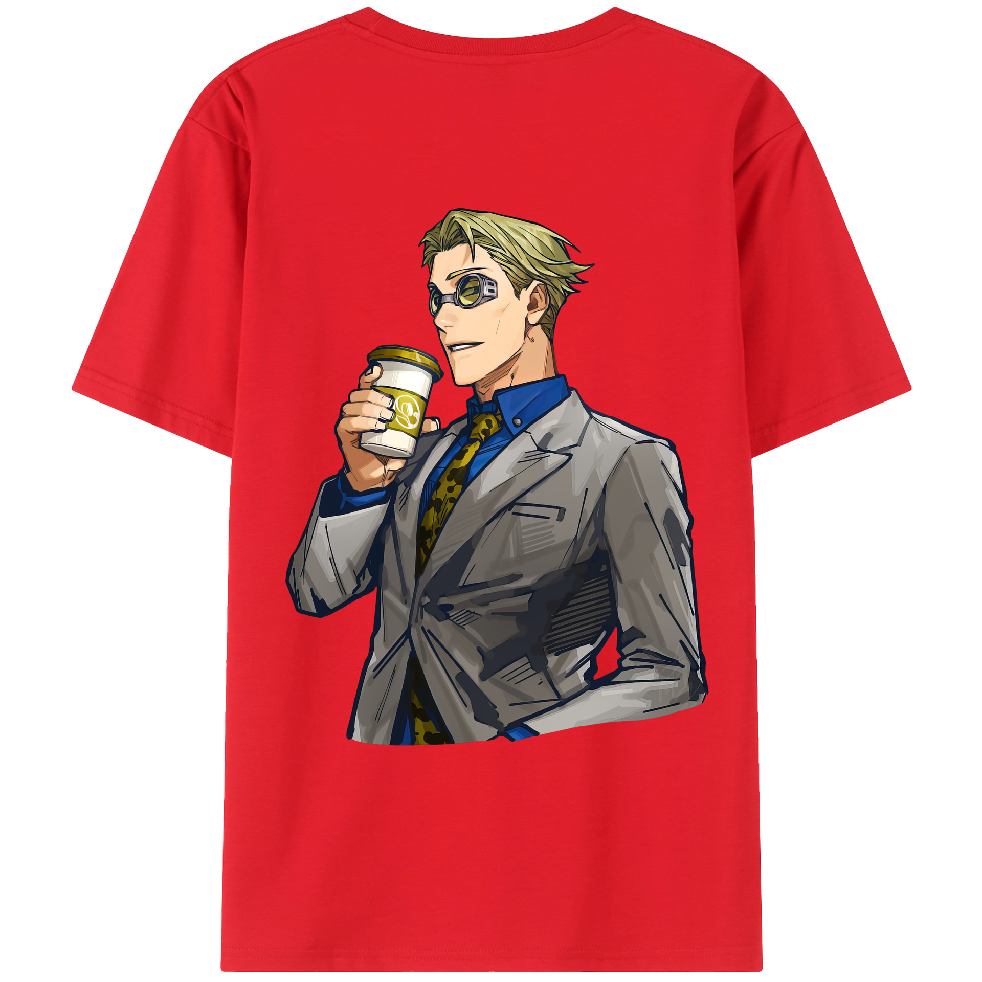（画像用） 呪術廻戦 Jujutsu Kaisen 綿100％ メンズ半袖Tシャツ（バックプリント） 通気性