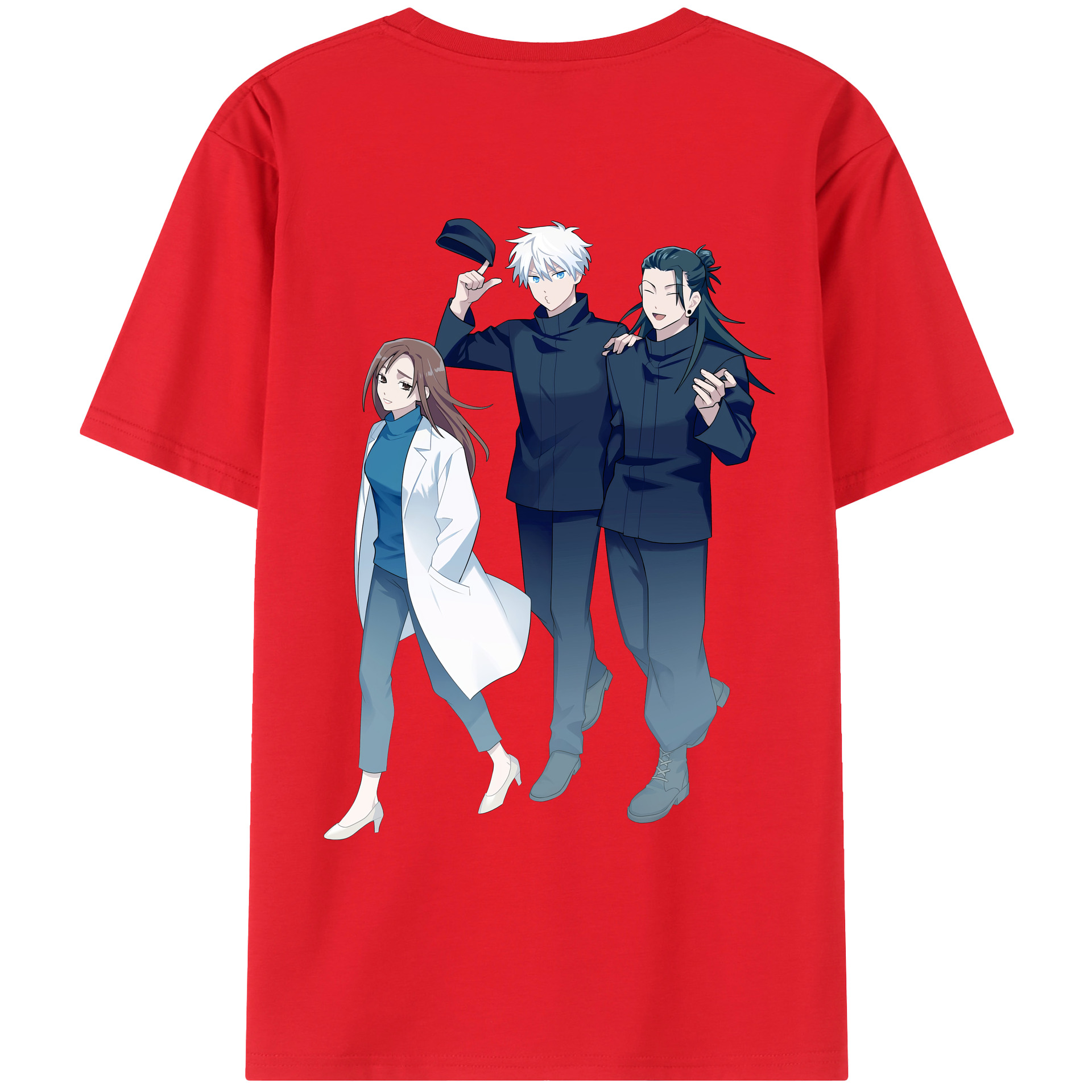 （画像用） 呪術廻戦 Jujutsu Kaisen 綿100％ メンズ半袖Tシャツ（バックプリント） 通気性