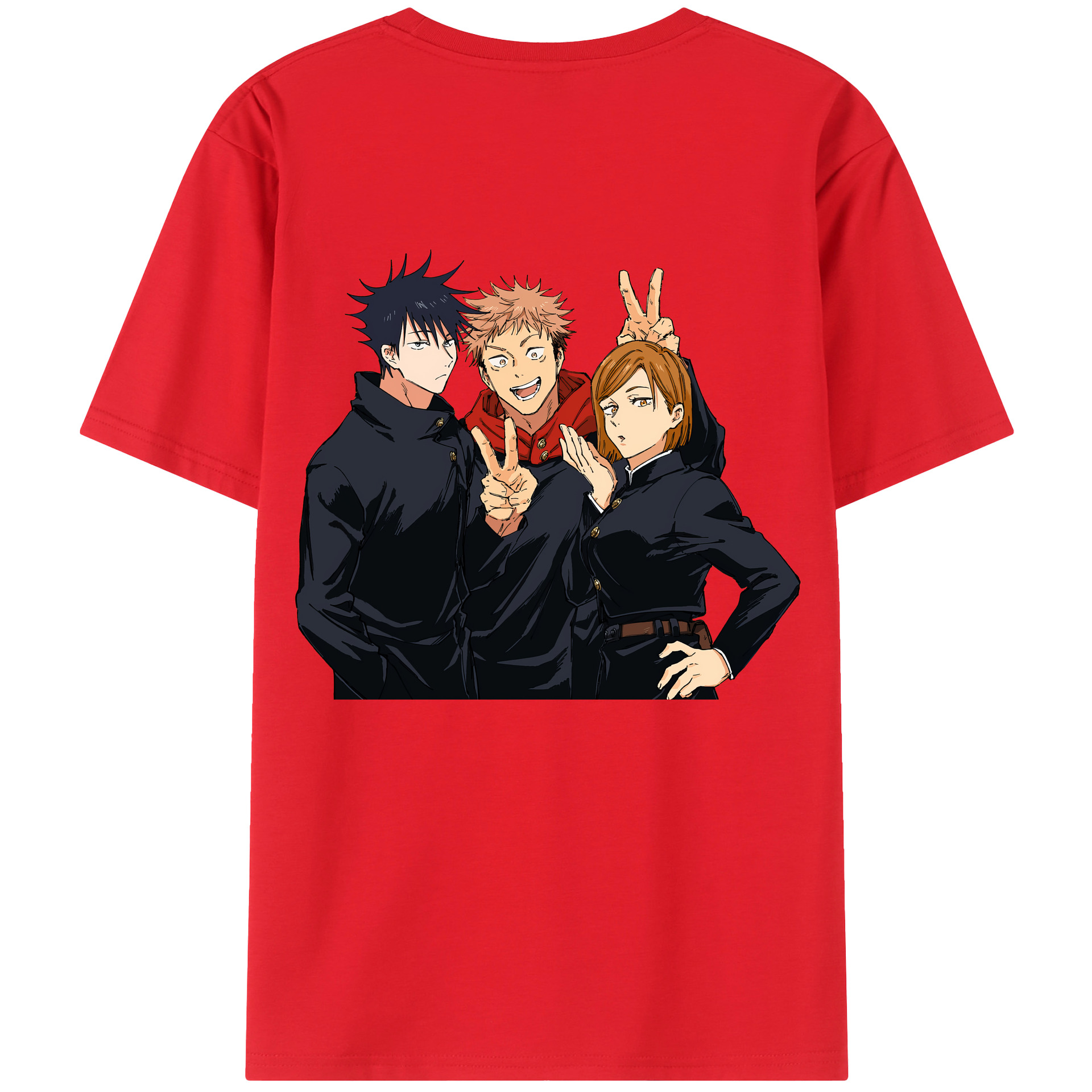 （画像用） 呪術廻戦 Jujutsu Kaisen 綿100％ メンズ半袖Tシャツ（バックプリント） 通気性