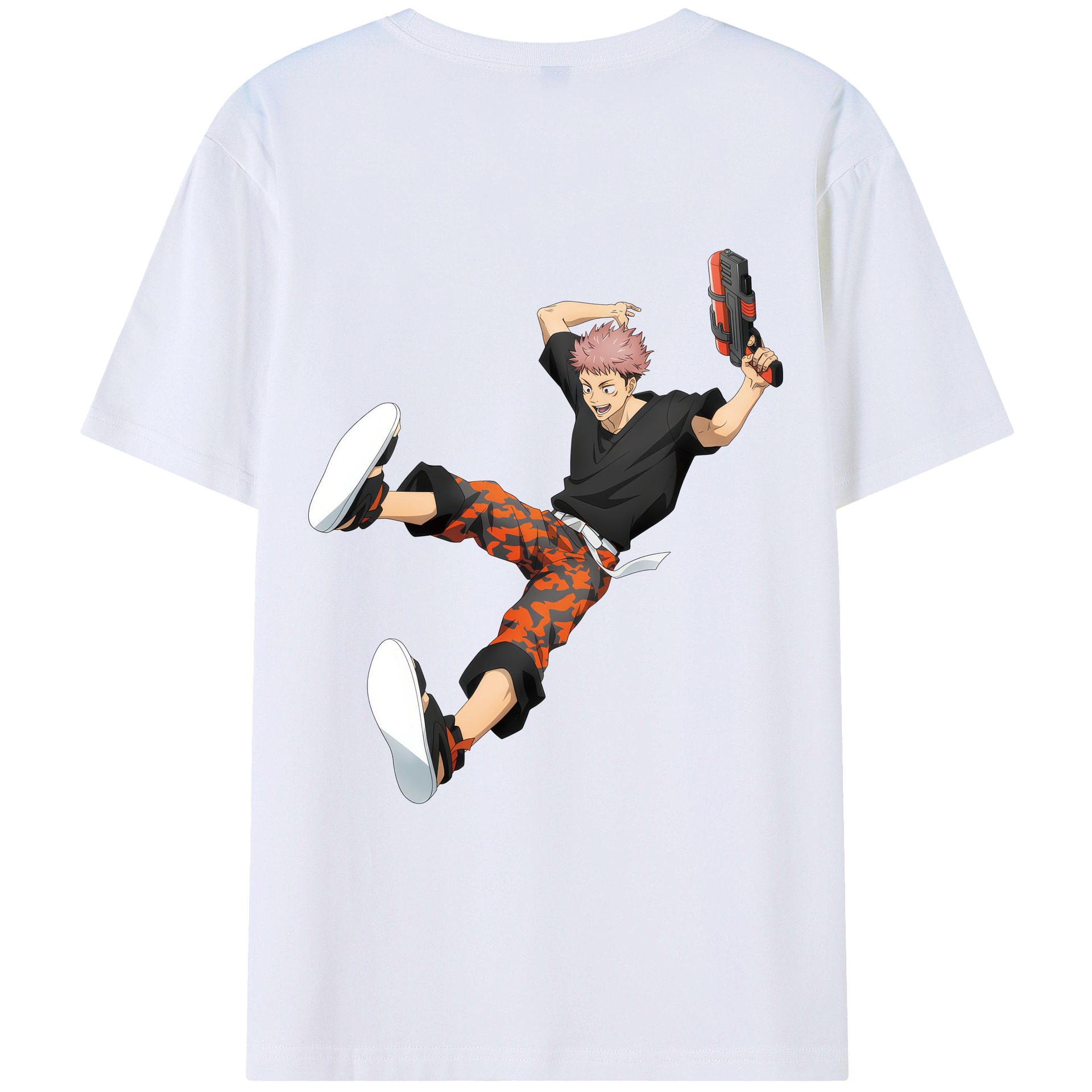 （画像用） 呪術廻戦 Jujutsu Kaisen 綿100％ メンズ半袖Tシャツ（バックプリント） 通気性