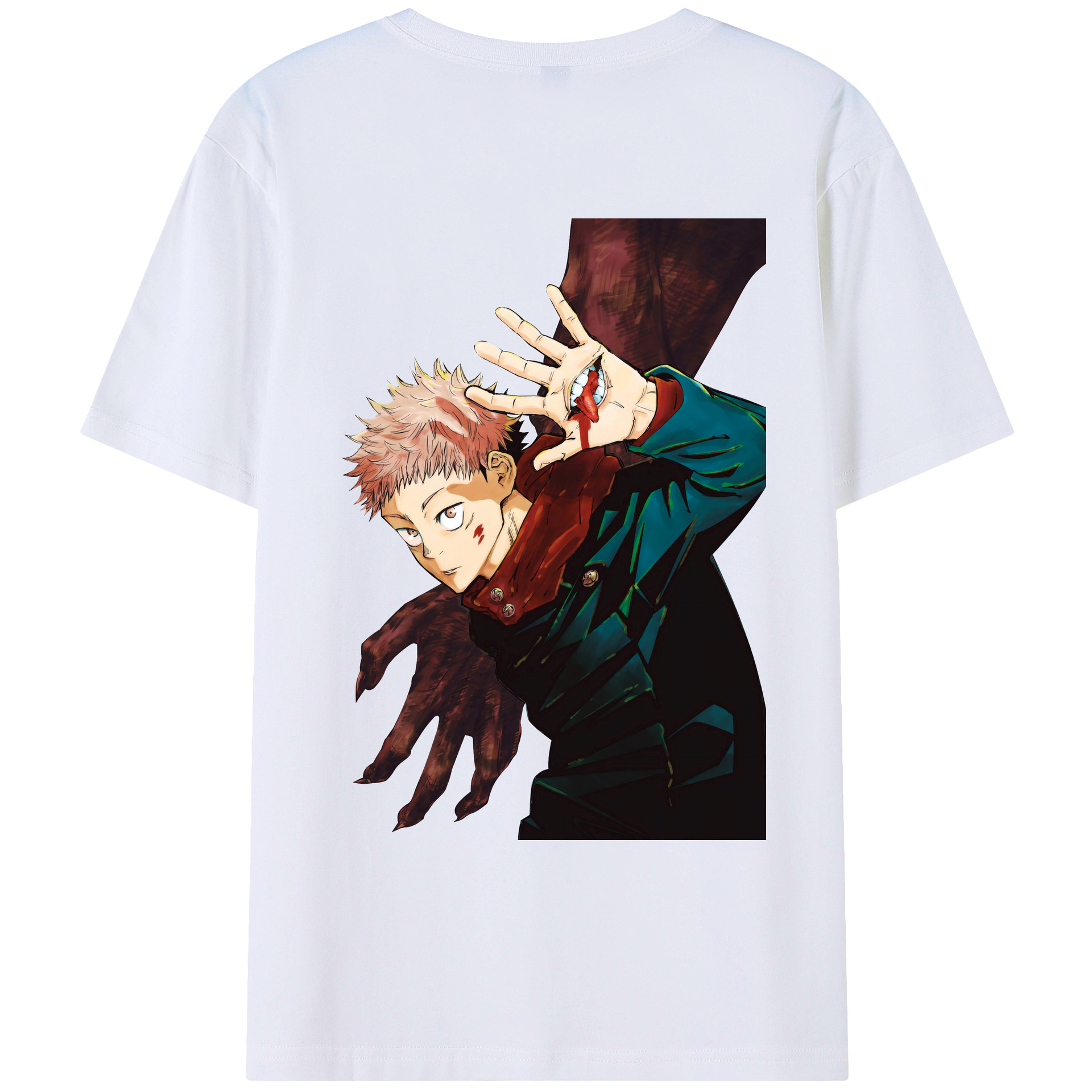 （画像用） 呪術廻戦 Jujutsu Kaisen 綿100％ メンズ半袖Tシャツ（バックプリント） 通気性