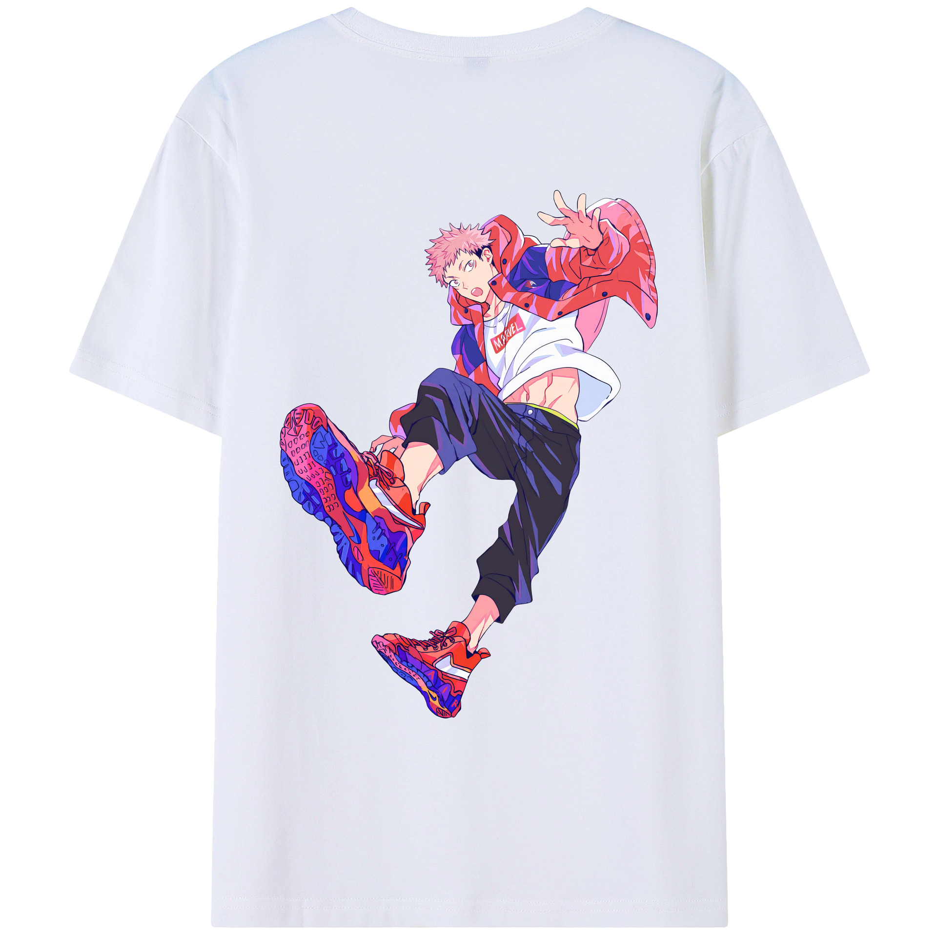 （画像用） 呪術廻戦 Jujutsu Kaisen 綿100％ メンズ半袖Tシャツ（バックプリント） 通気性