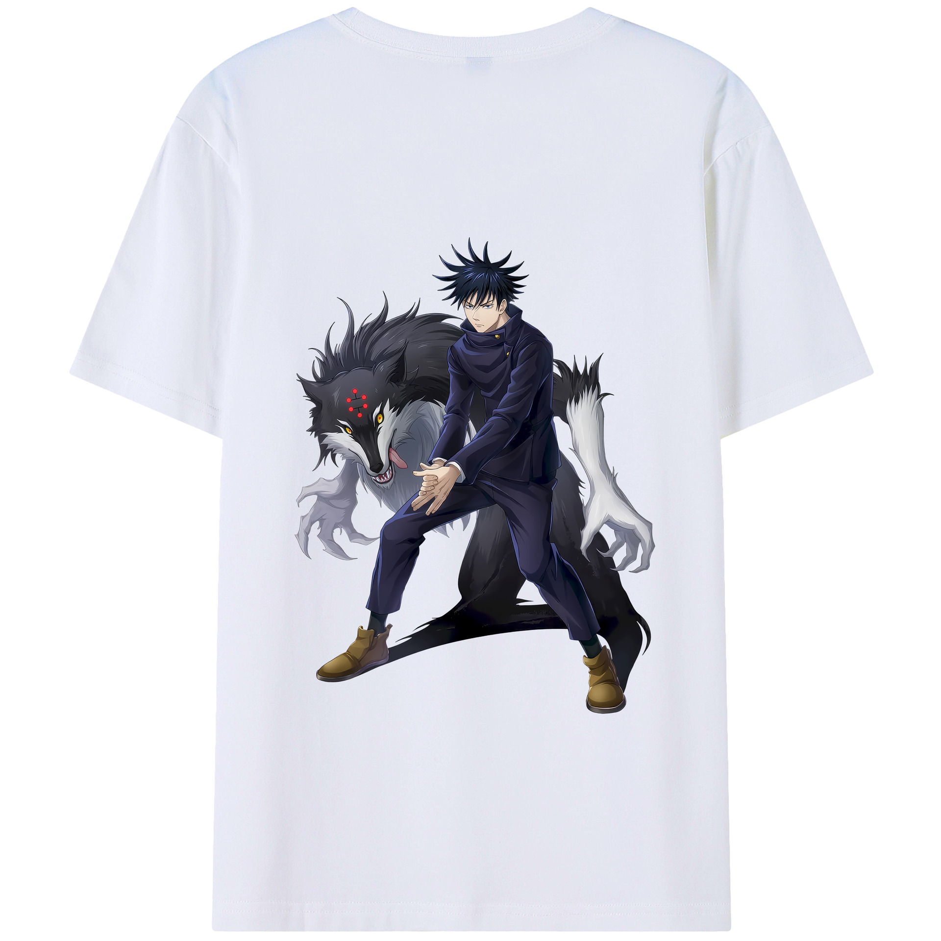 （画像用） 呪術廻戦 Jujutsu Kaisen 綿100％ メンズ半袖Tシャツ（バックプリント） 通気性