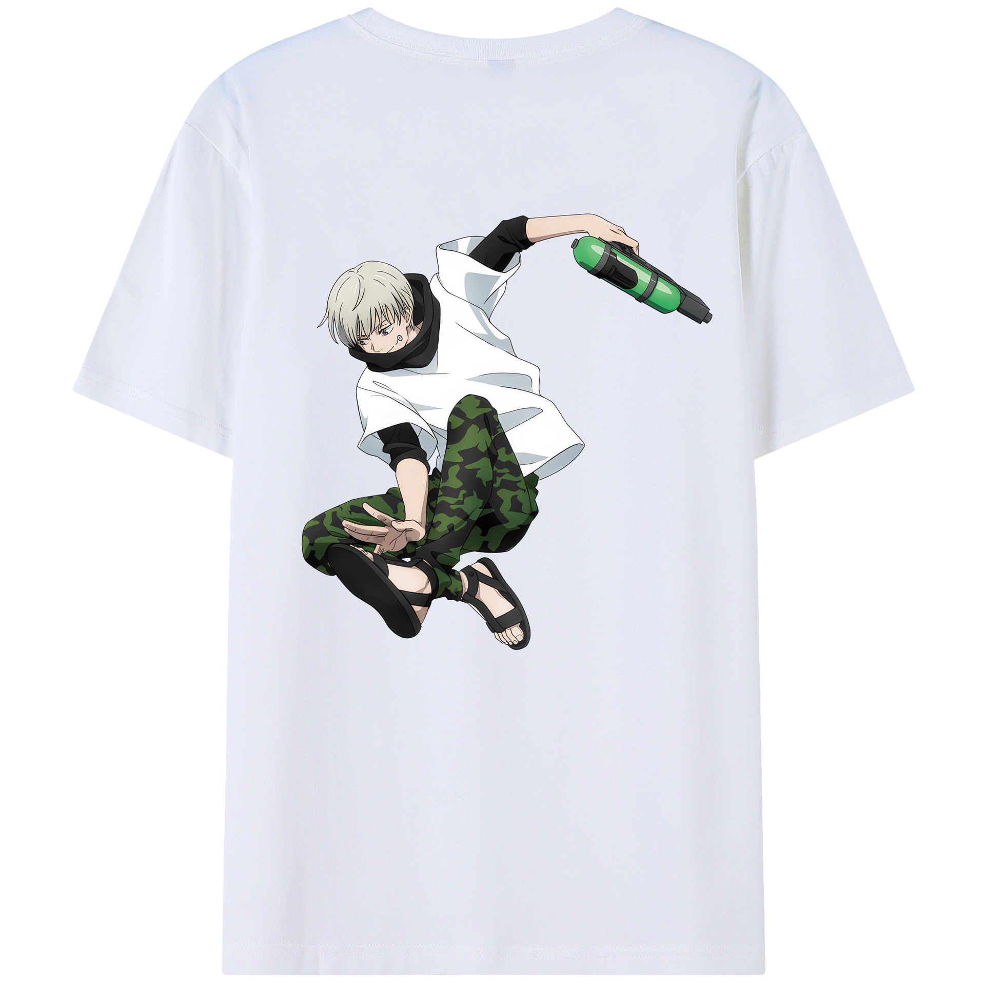 （画像用） 呪術廻戦 Jujutsu Kaisen 綿100％ メンズ半袖Tシャツ（バックプリント） 通気性