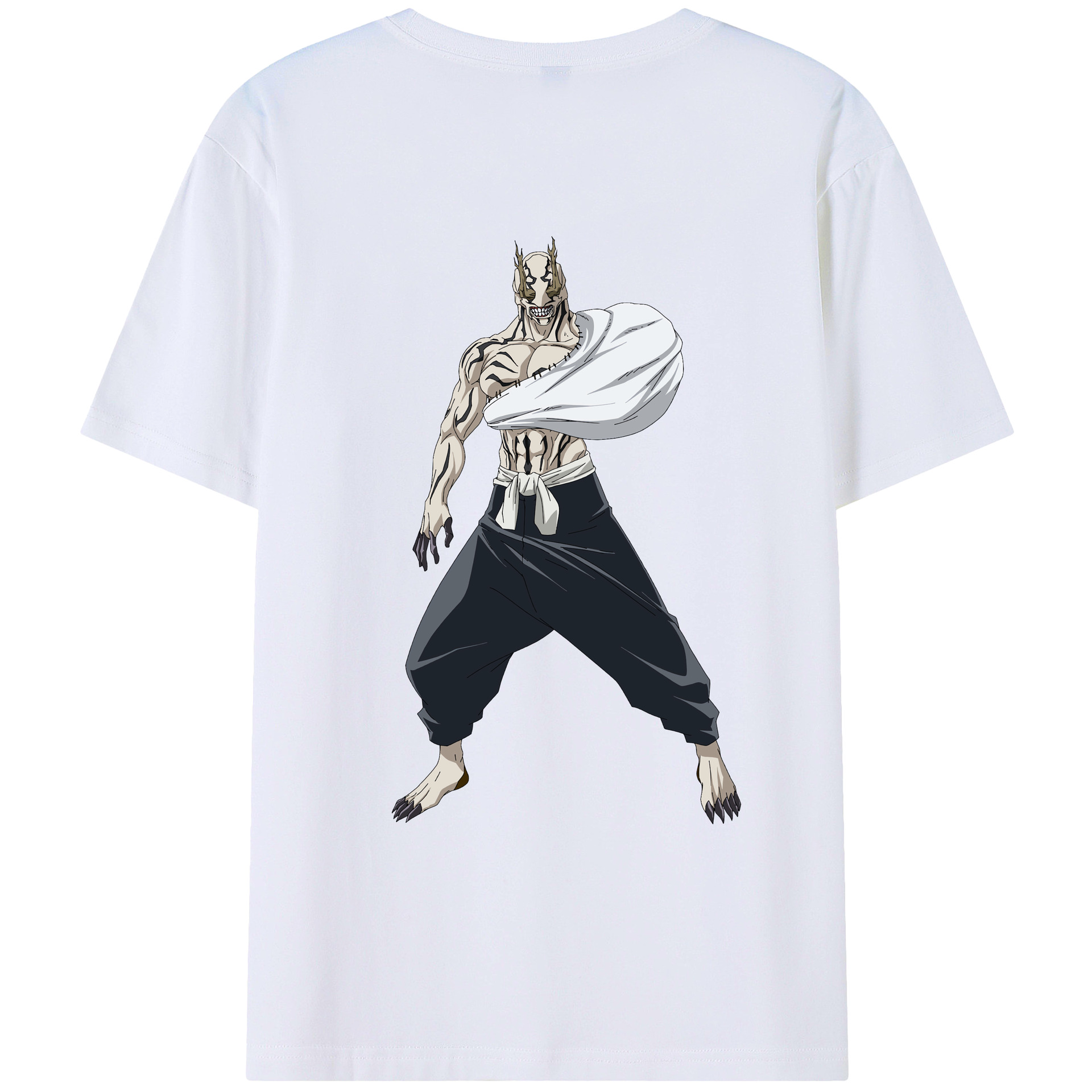 （画像用） 呪術廻戦 Jujutsu Kaisen 綿100％ メンズ半袖Tシャツ（バックプリント） 通気性