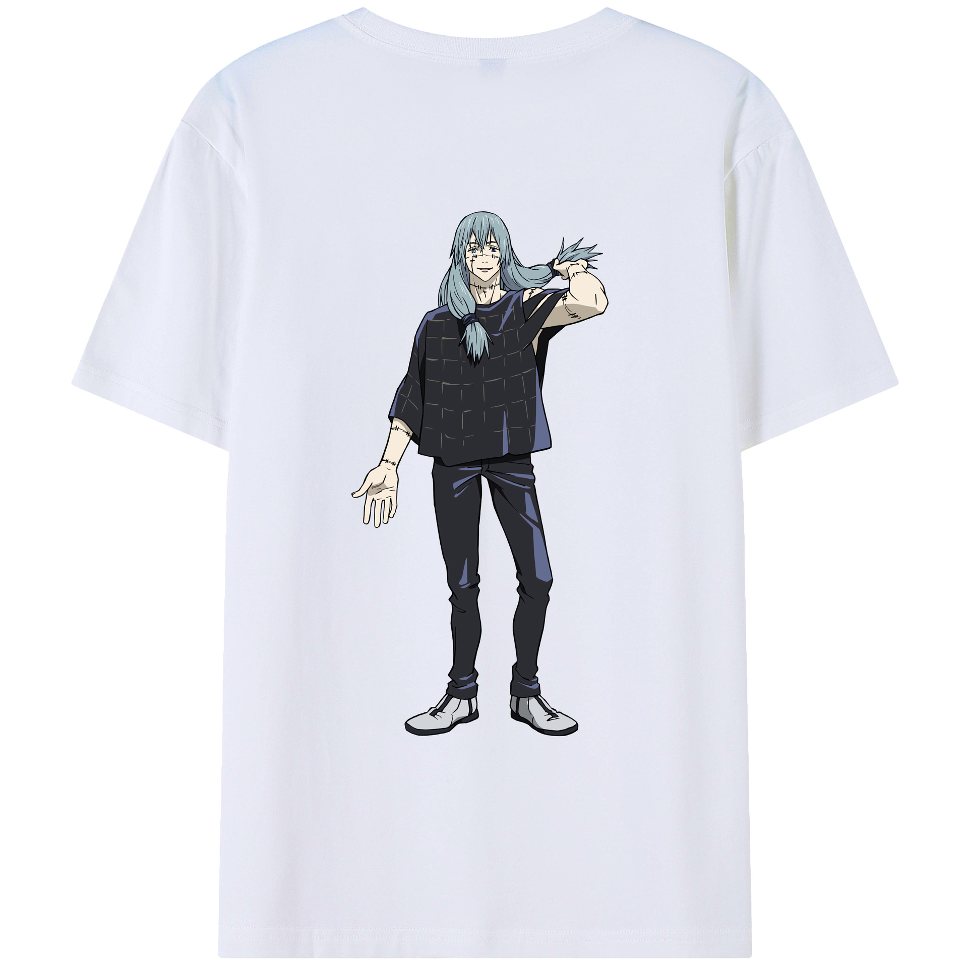 （画像用） 呪術廻戦 Jujutsu Kaisen 綿100％ メンズ半袖Tシャツ（バックプリント） 通気性