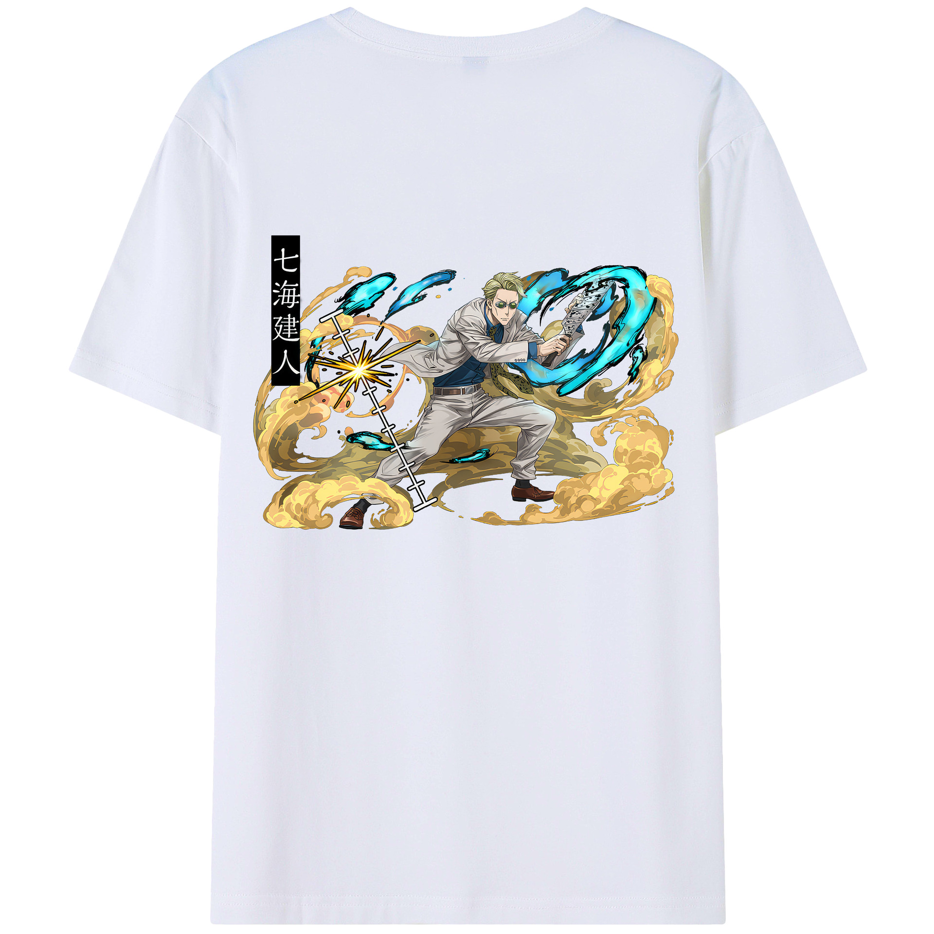 （画像用） 呪術廻戦 Jujutsu Kaisen 綿100％ メンズ半袖Tシャツ（バックプリント） 通気性
