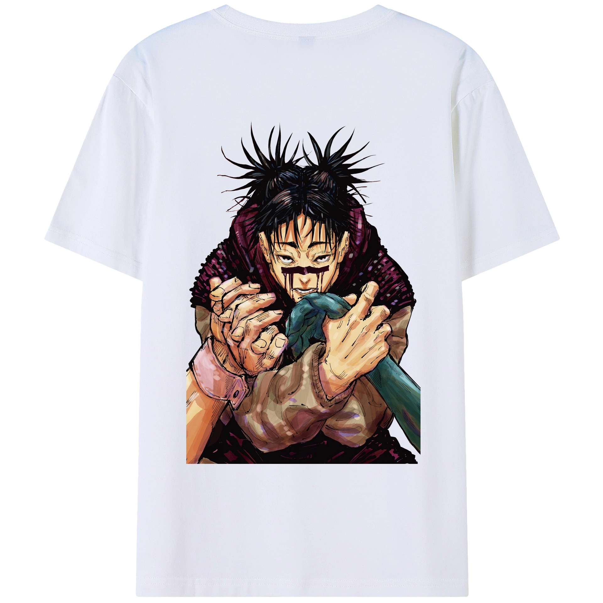 （画像用） 呪術廻戦 Jujutsu Kaisen 綿100％ メンズ半袖Tシャツ（バックプリント） 通気性