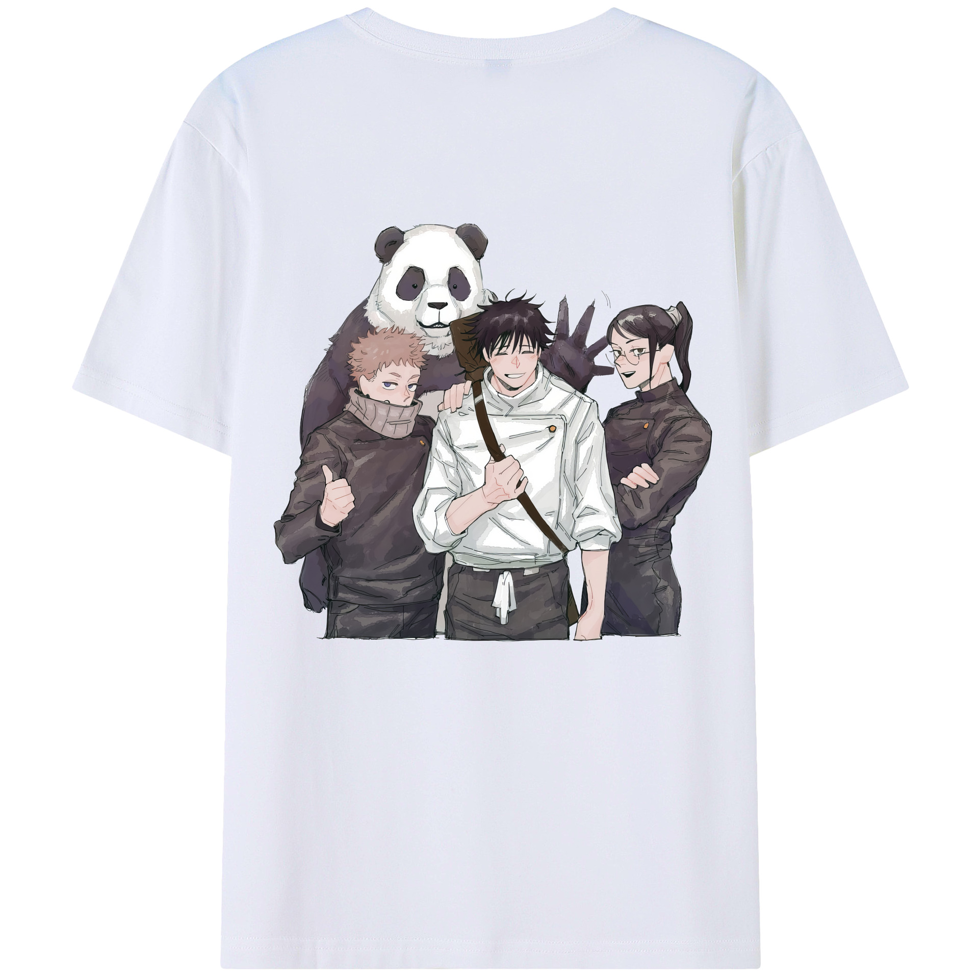 （画像用） 呪術廻戦 Jujutsu Kaisen 綿100％ メンズ半袖Tシャツ（バックプリント） 通気性