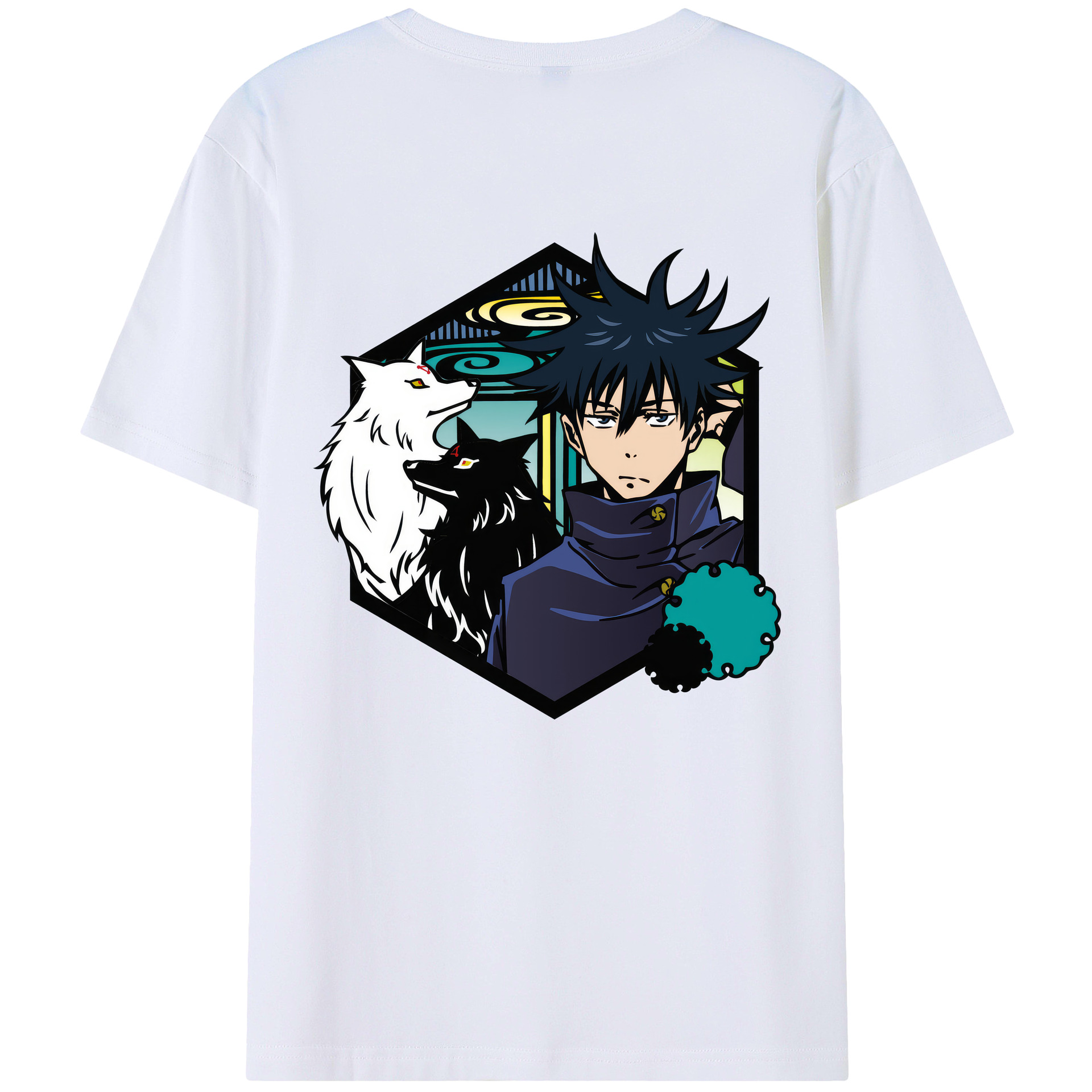 （画像用） 呪術廻戦 Jujutsu Kaisen 綿100％ メンズ半袖Tシャツ（バックプリント） 通気性