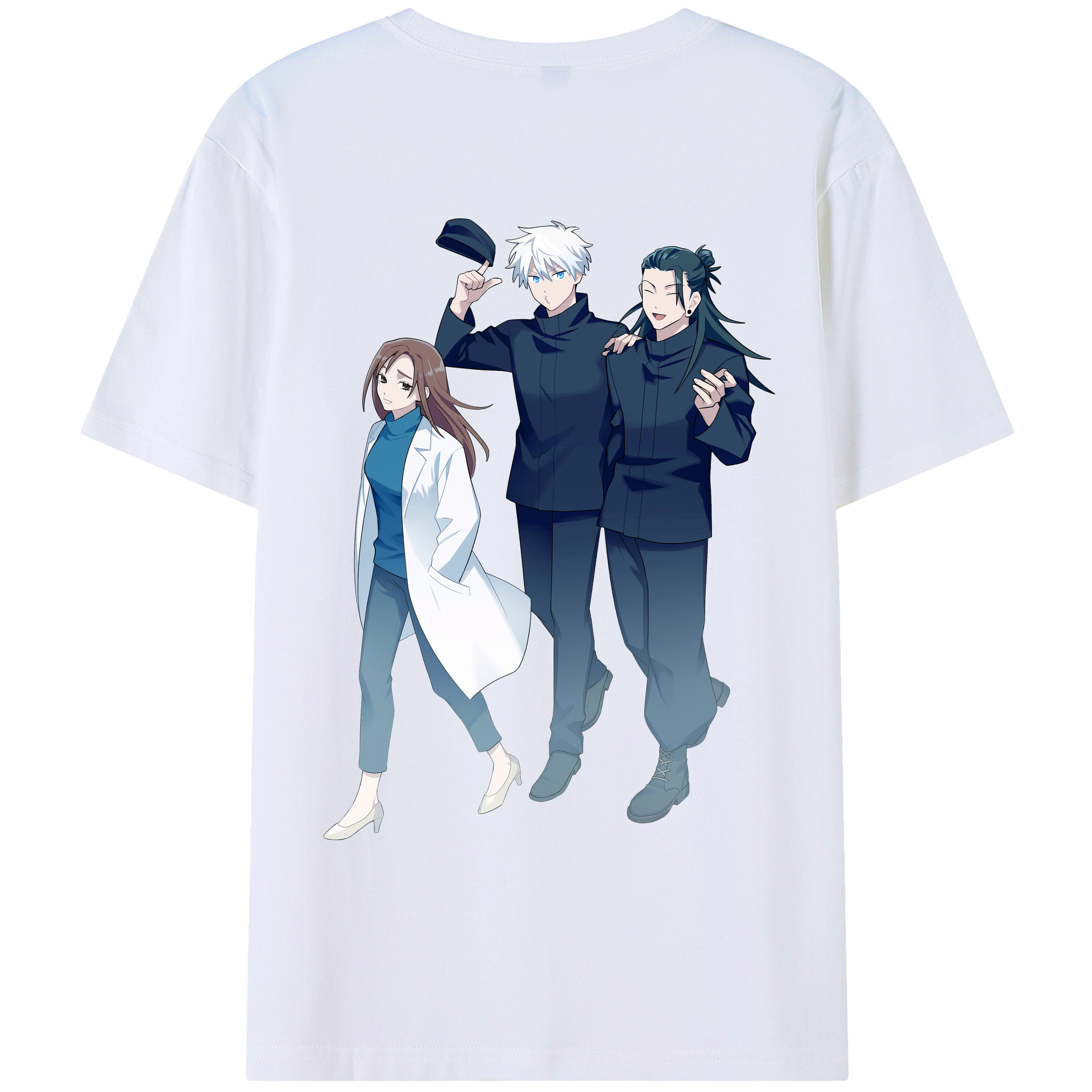 （画像用） 呪術廻戦 Jujutsu Kaisen 綿100％ メンズ半袖Tシャツ（バックプリント） 通気性