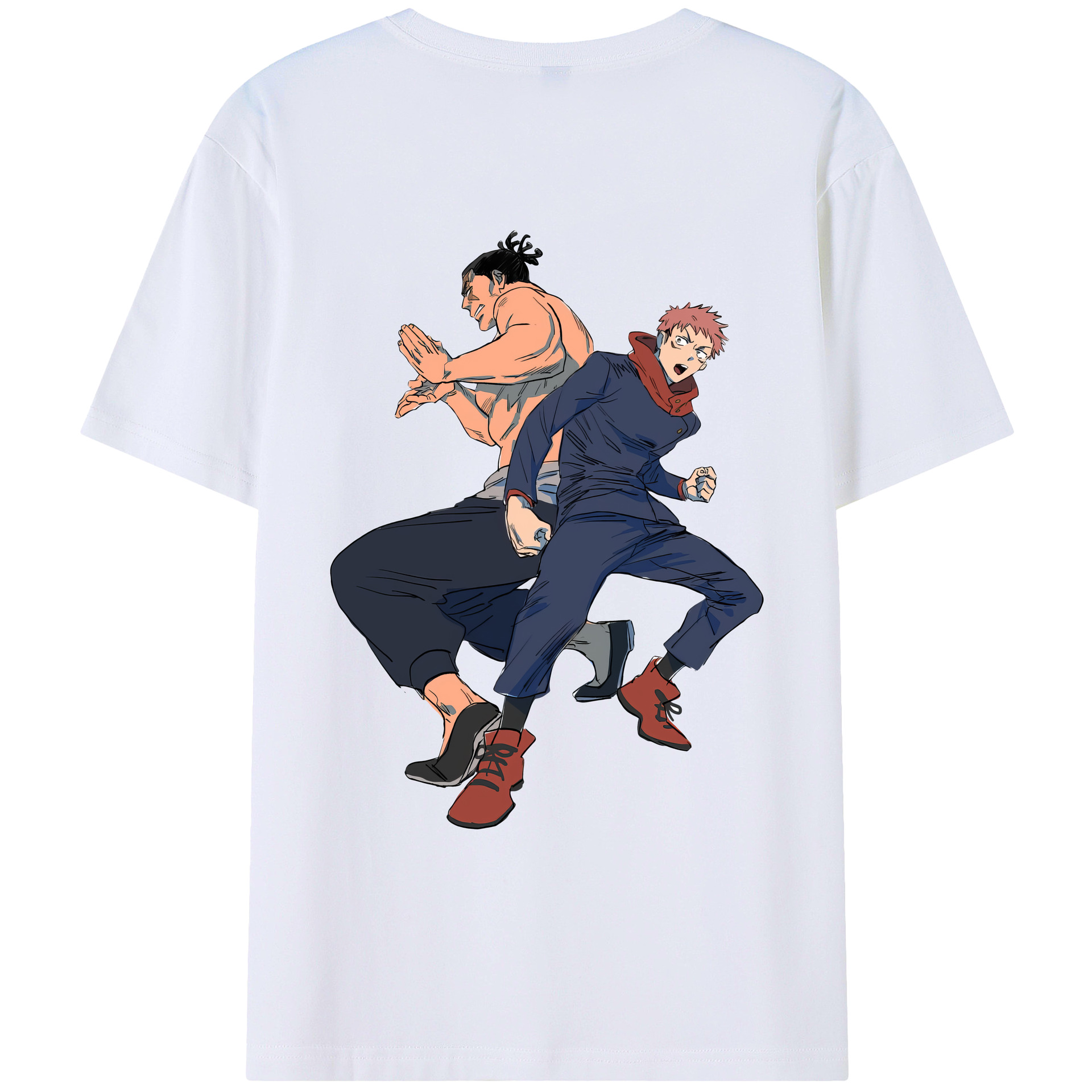 （画像用） 呪術廻戦 Jujutsu Kaisen 綿100％ メンズ半袖Tシャツ（バックプリント） 通気性