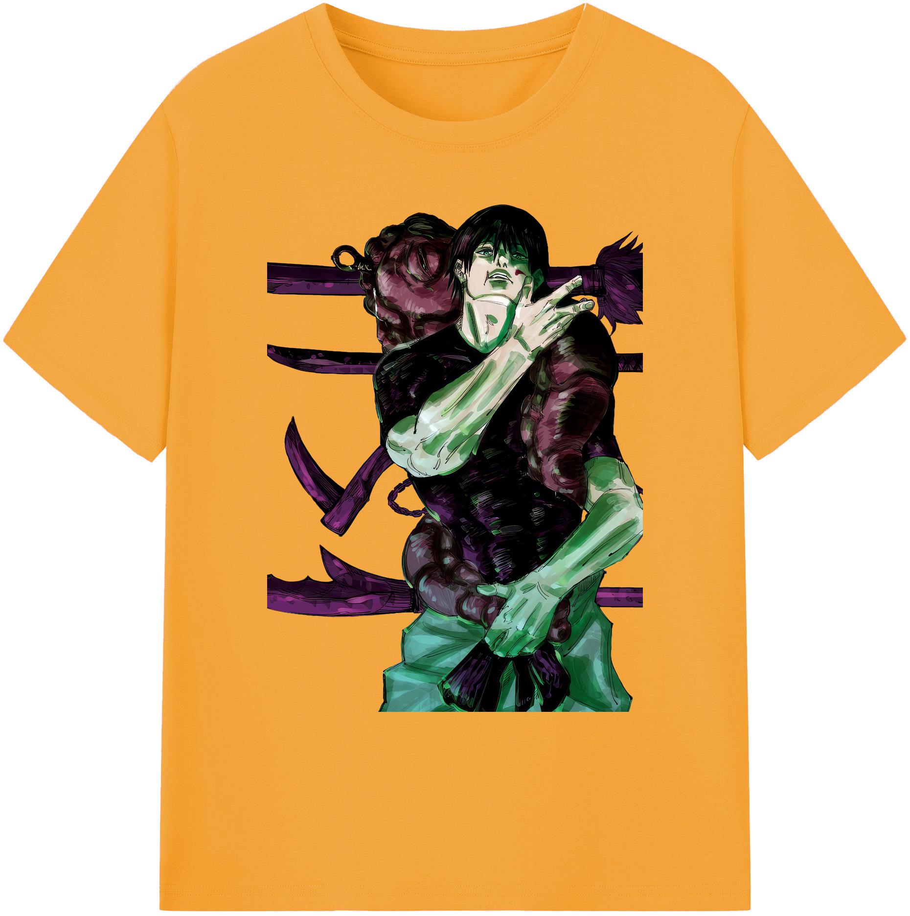 （画像用） 呪術廻戦 Jujutsu Kaisen 綿100％ メンズ半袖Tシャツ｜肌触りやわらか＆通気性
