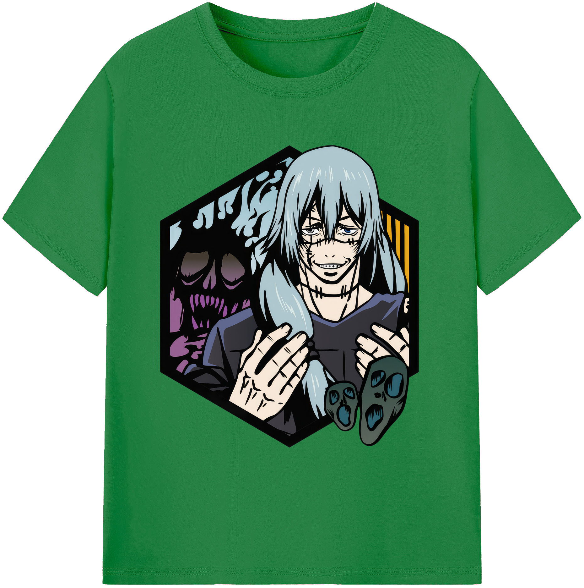 （画像用） 呪術廻戦 Jujutsu Kaisen 綿100％ メンズ半袖Tシャツ｜肌触りやわらか＆通気性
