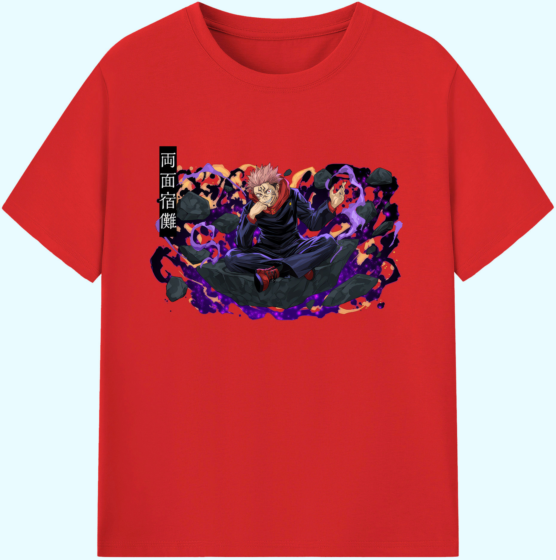 （画像用） 呪術廻戦 Jujutsu Kaisen 綿100％ メンズ半袖Tシャツ｜肌触りやわらか＆通気性
