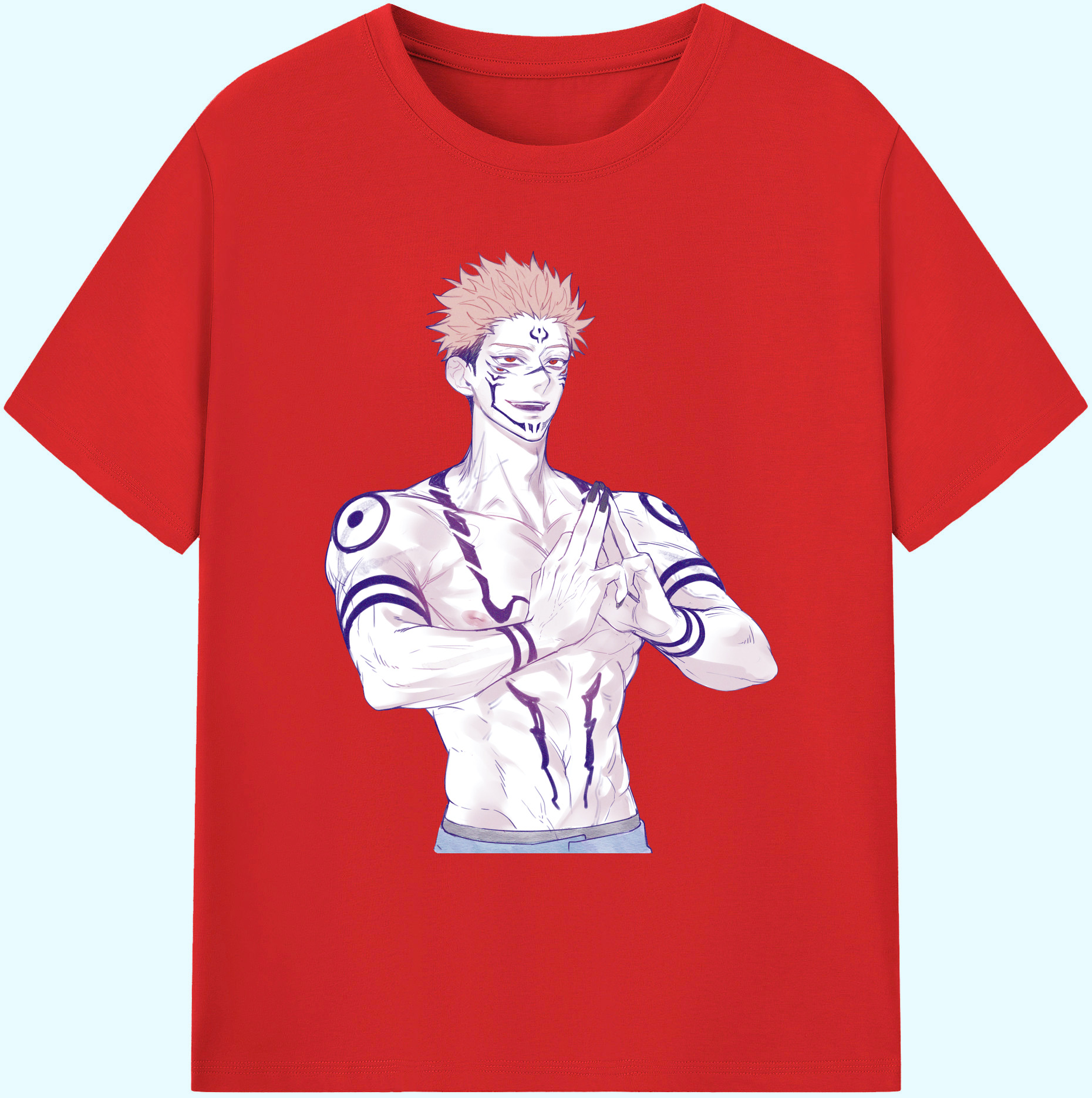 （画像用） 呪術廻戦 Jujutsu Kaisen 綿100％ メンズ半袖Tシャツ｜肌触りやわらか＆通気性
