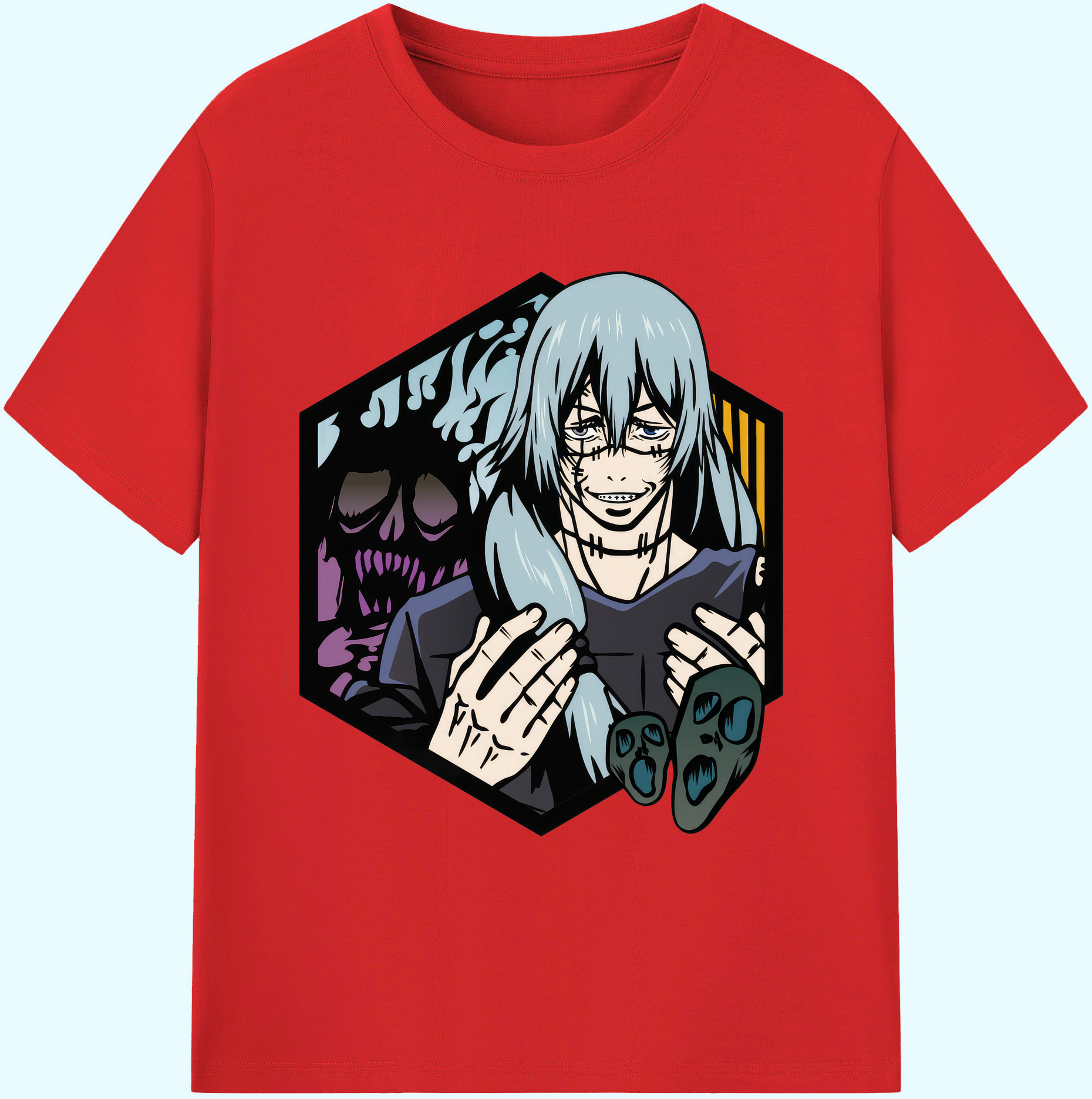 （画像用） 呪術廻戦 Jujutsu Kaisen 綿100％ メンズ半袖Tシャツ｜肌触りやわらか＆通気性