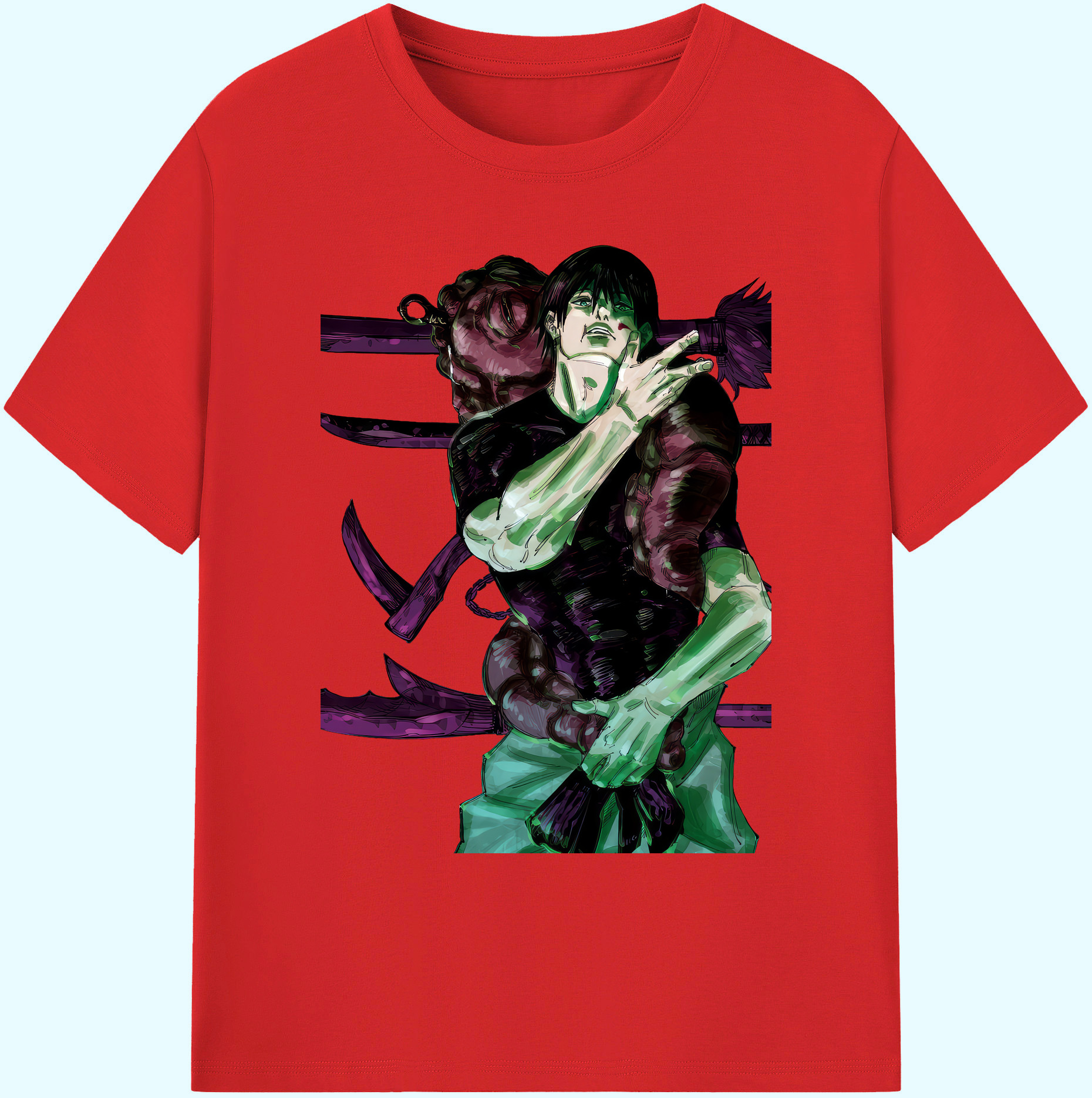 （画像用） 呪術廻戦 Jujutsu Kaisen 綿100％ メンズ半袖Tシャツ｜肌触りやわらか＆通気性