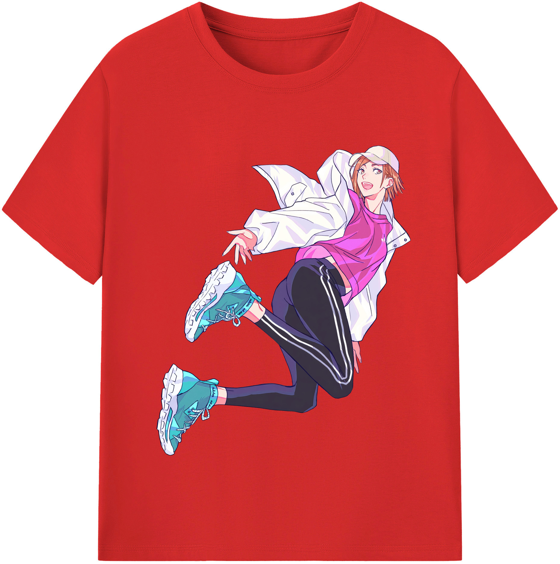 （画像用） 呪術廻戦 Jujutsu Kaisen レディースカジュアルプリントTシャツ（綿100％）