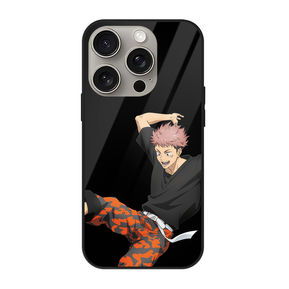 （画像用） 呪術廻戦 Jujutsu Kaisen 【iPhone15Pro対応】スマホケース 耐衝撃＆黄変防止 背面ガラス