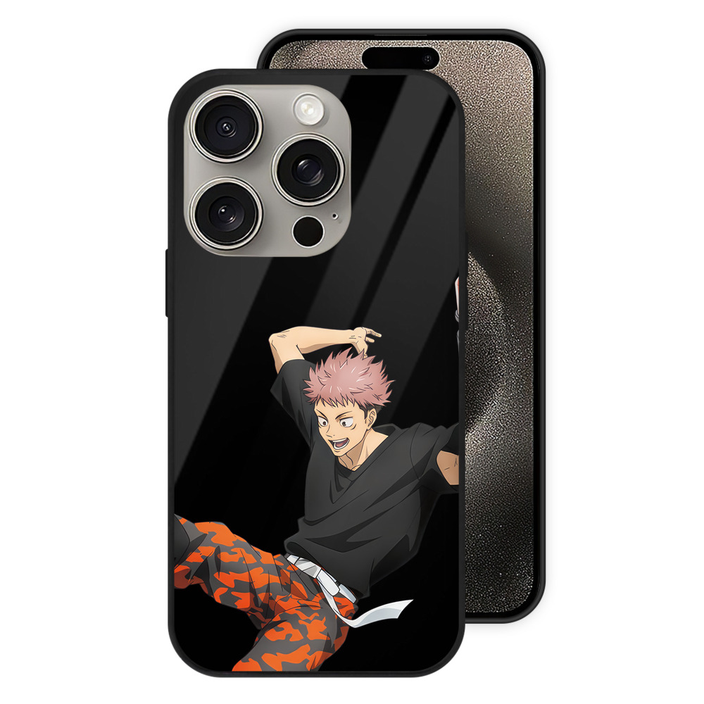 （画像用） 呪術廻戦 Jujutsu Kaisen 【iPhone15Pro対応】スマホケース 耐衝撃＆黄変防止 背面ガラス