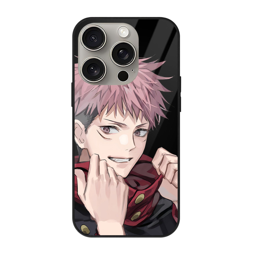 （画像用） 呪術廻戦 Jujutsu Kaisen 【iPhone15Pro対応】スマホケース 耐衝撃＆黄変防止 背面ガラス