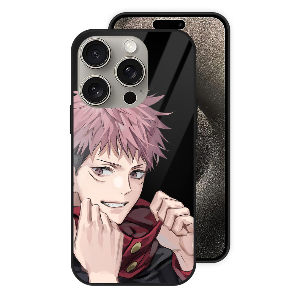 （画像用） 呪術廻戦 Jujutsu Kaisen 【iPhone15Pro対応】スマホケース 耐衝撃＆黄変防止 背面ガラス