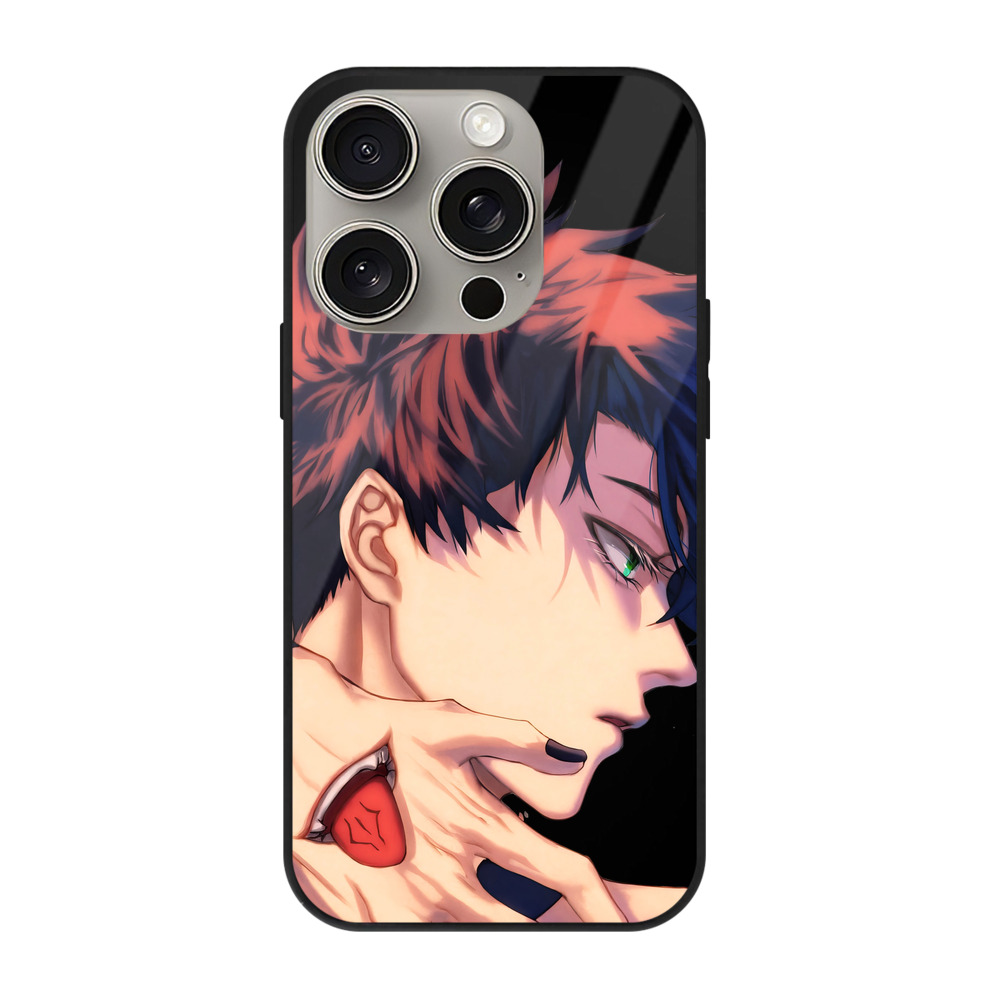 （画像用） 呪術廻戦 Jujutsu Kaisen 【iPhone15Pro対応】スマホケース 耐衝撃＆黄変防止 背面ガラス