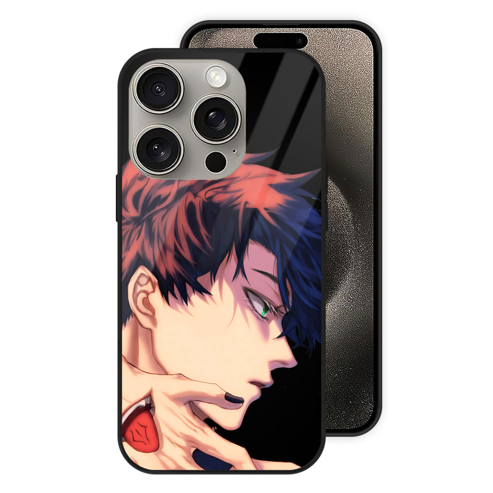 （画像用） 呪術廻戦 Jujutsu Kaisen 【iPhone15Pro対応】スマホケース 耐衝撃＆黄変防止 背面ガラス