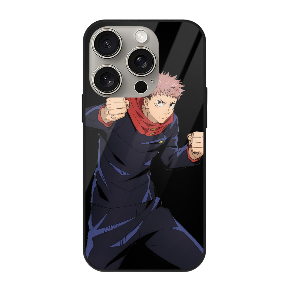 （画像用） 呪術廻戦 Jujutsu Kaisen 【iPhone15Pro対応】スマホケース 耐衝撃＆黄変防止 背面ガラス