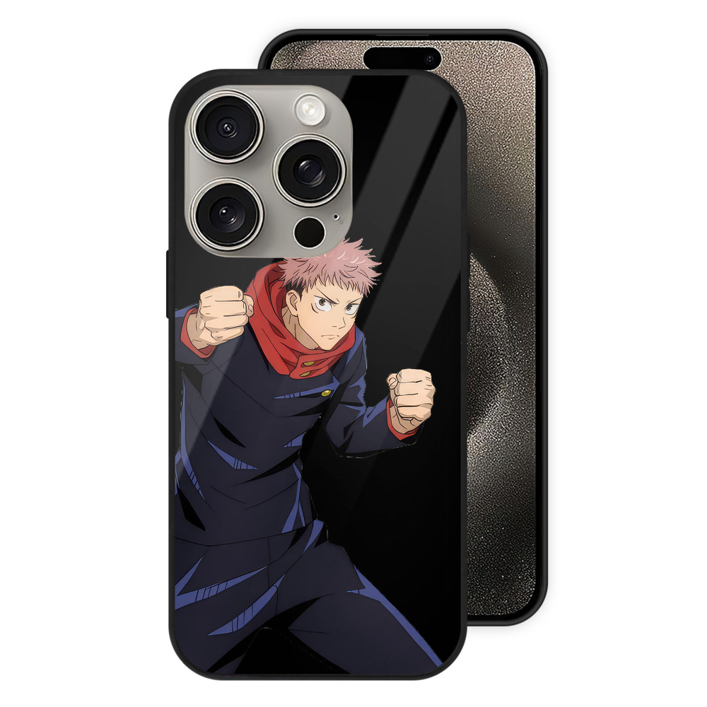 （画像用） 呪術廻戦 Jujutsu Kaisen 【iPhone15Pro対応】スマホケース 耐衝撃＆黄変防止 背面ガラス