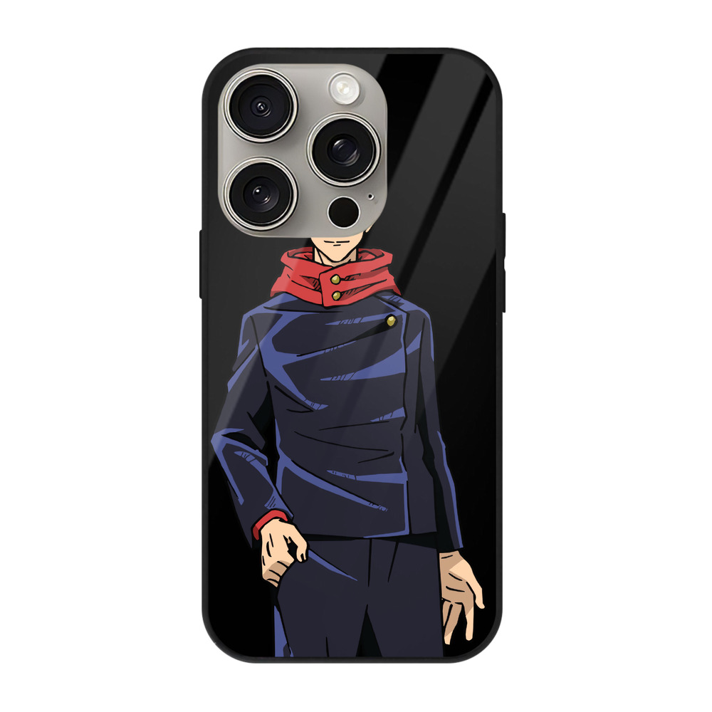 （画像用） 呪術廻戦 Jujutsu Kaisen 【iPhone15Pro対応】スマホケース 耐衝撃＆黄変防止 背面ガラス