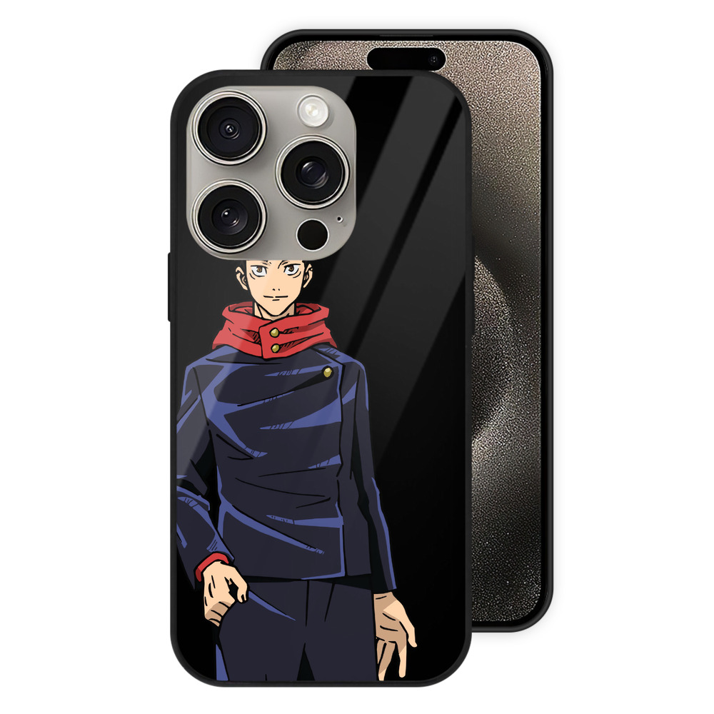 （画像用） 呪術廻戦 Jujutsu Kaisen 【iPhone15Pro対応】スマホケース 耐衝撃＆黄変防止 背面ガラス