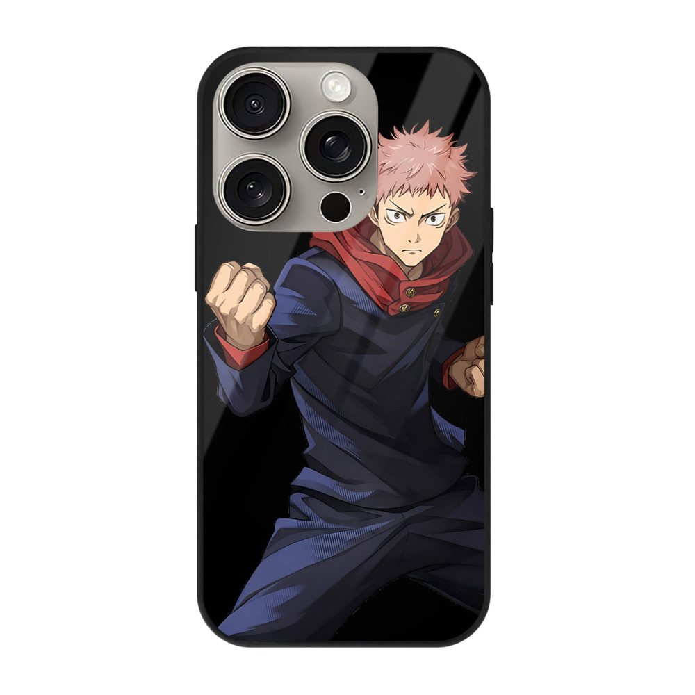 （画像用） 呪術廻戦 Jujutsu Kaisen 【iPhone15Pro対応】スマホケース 耐衝撃＆黄変防止 背面ガラス