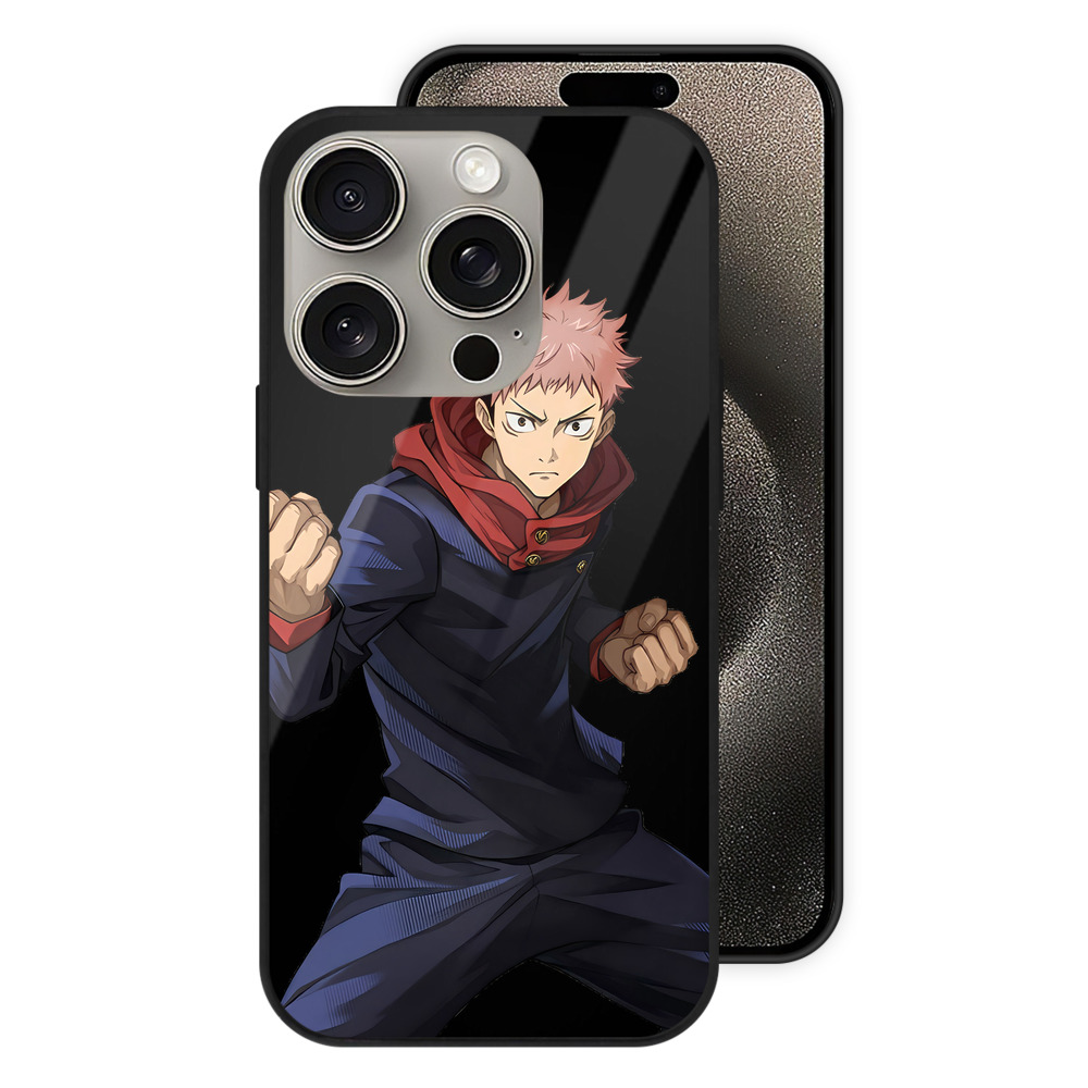 （画像用） 呪術廻戦 Jujutsu Kaisen 【iPhone15Pro対応】スマホケース 耐衝撃＆黄変防止 背面ガラス