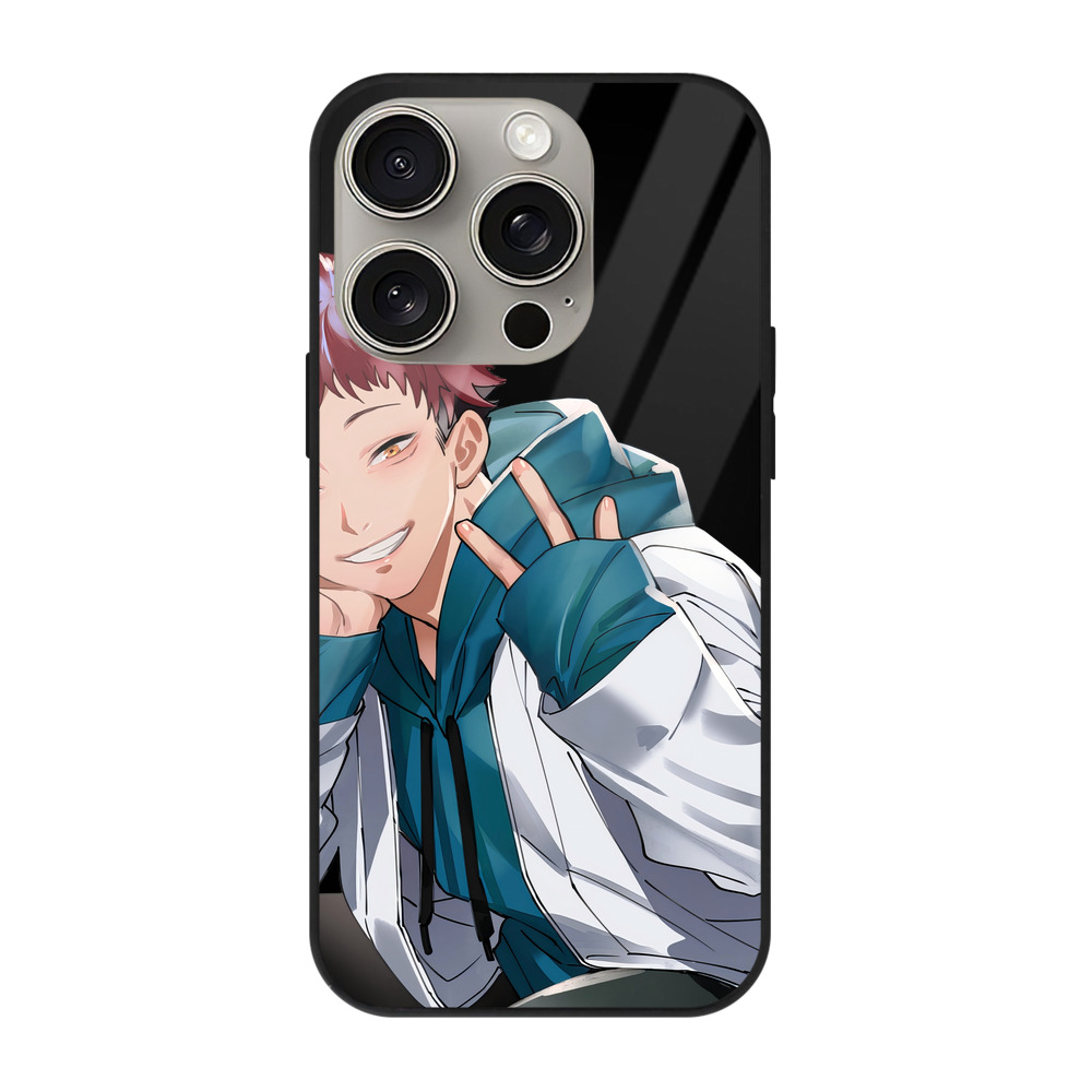 （画像用） 呪術廻戦 Jujutsu Kaisen 【iPhone15Pro対応】スマホケース 耐衝撃＆黄変防止 背面ガラス