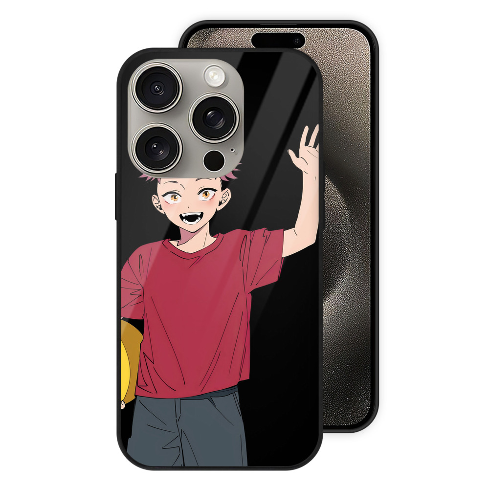 （画像用） 呪術廻戦 Jujutsu Kaisen 【iPhone15Pro対応】スマホケース 耐衝撃＆黄変防止 背面ガラス