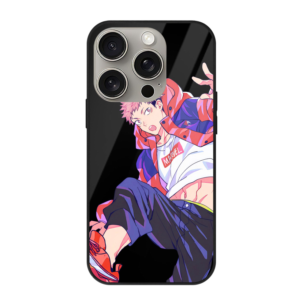 （画像用） 呪術廻戦 Jujutsu Kaisen 【iPhone15Pro対応】スマホケース 耐衝撃＆黄変防止 背面ガラス