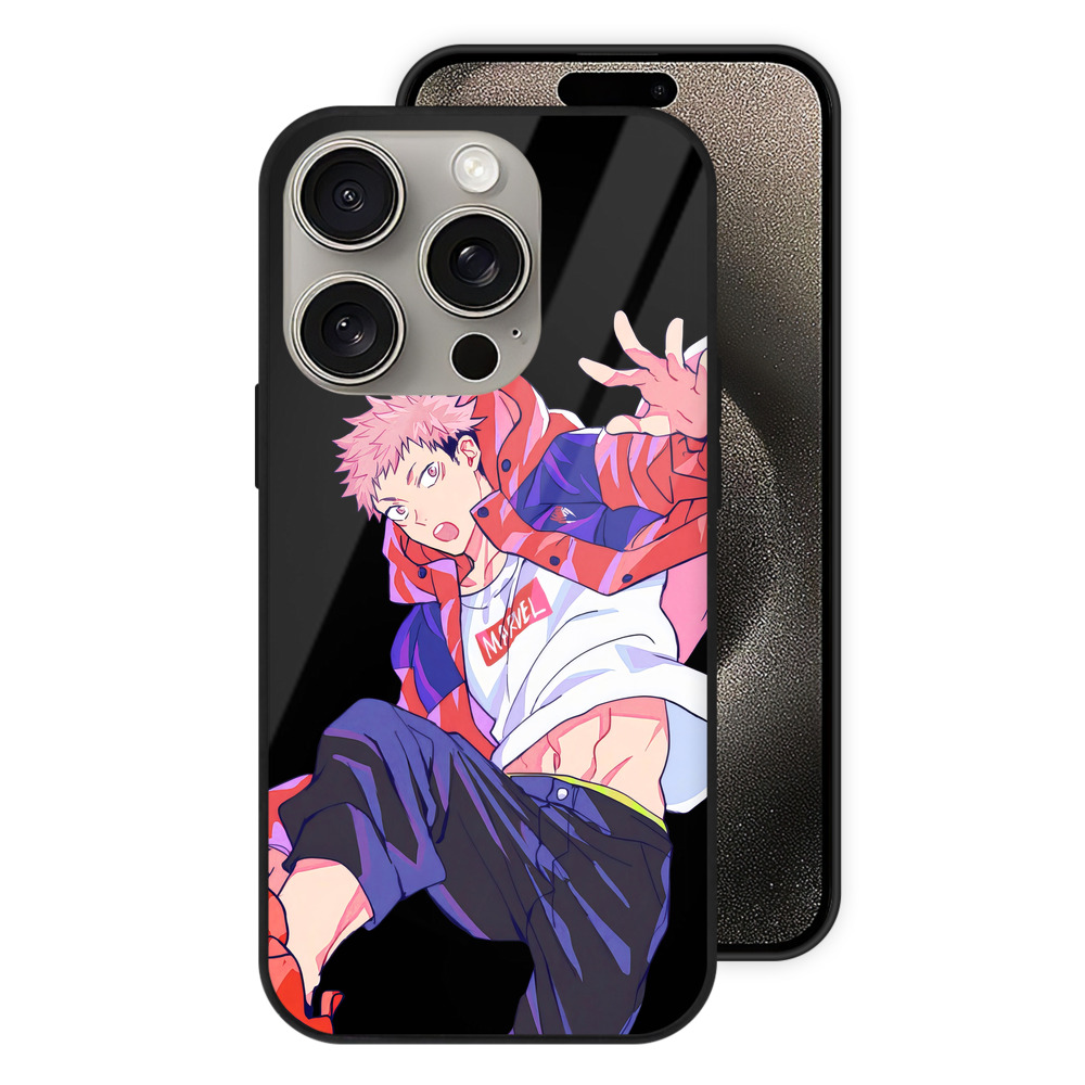 （画像用） 呪術廻戦 Jujutsu Kaisen 【iPhone15Pro対応】スマホケース 耐衝撃＆黄変防止 背面ガラス