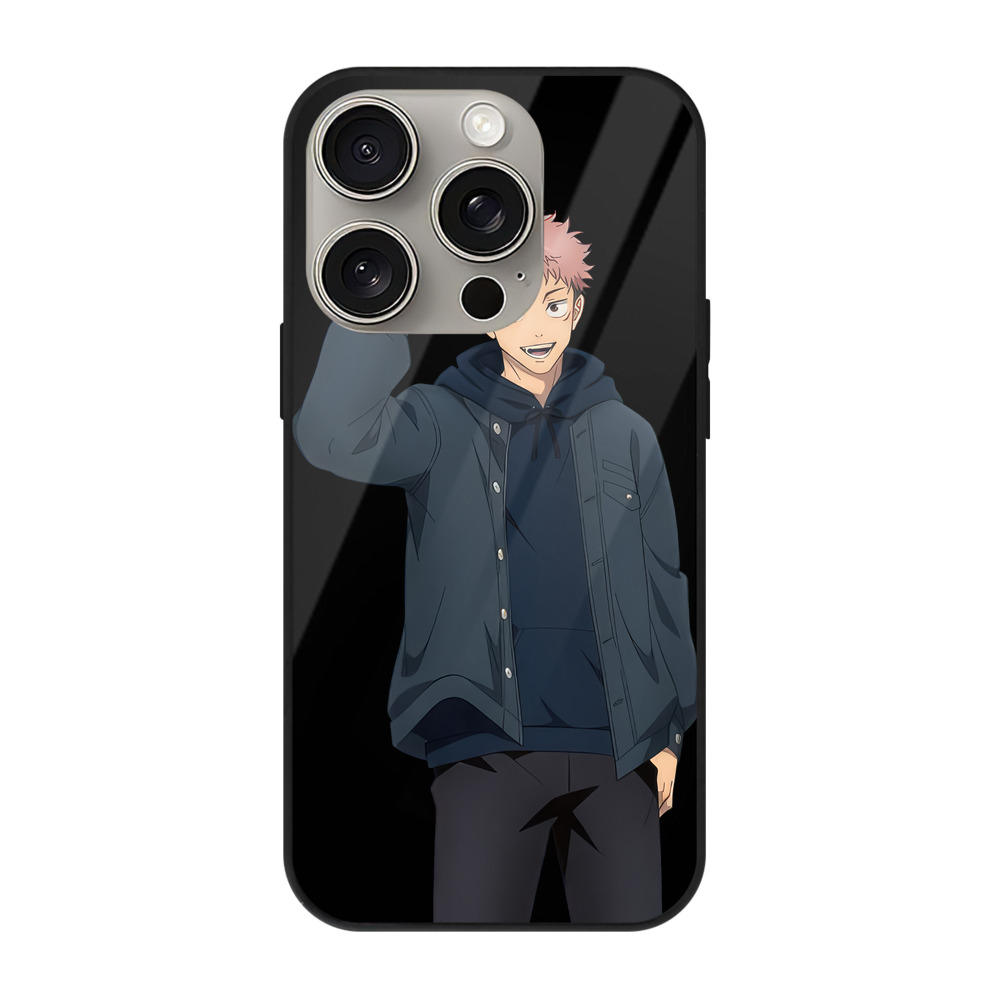 （画像用） 呪術廻戦 Jujutsu Kaisen 【iPhone15Pro対応】スマホケース 耐衝撃＆黄変防止 背面ガラス