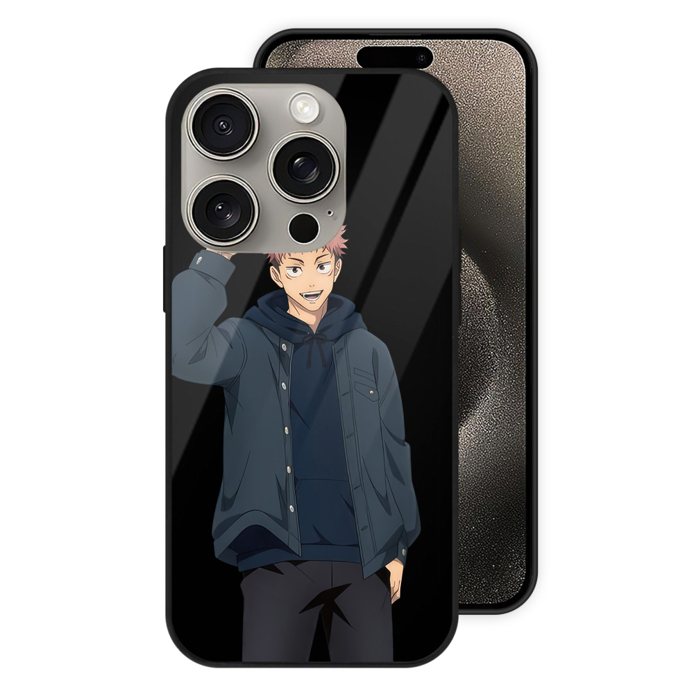 （画像用） 呪術廻戦 Jujutsu Kaisen 【iPhone15Pro対応】スマホケース 耐衝撃＆黄変防止 背面ガラス