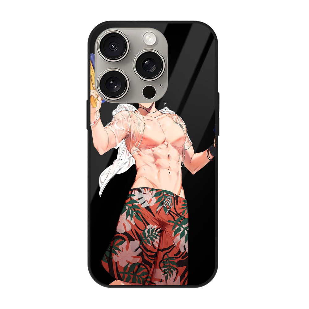 （画像用） 呪術廻戦 Jujutsu Kaisen 【iPhone15Pro対応】スマホケース 耐衝撃＆黄変防止 背面ガラス